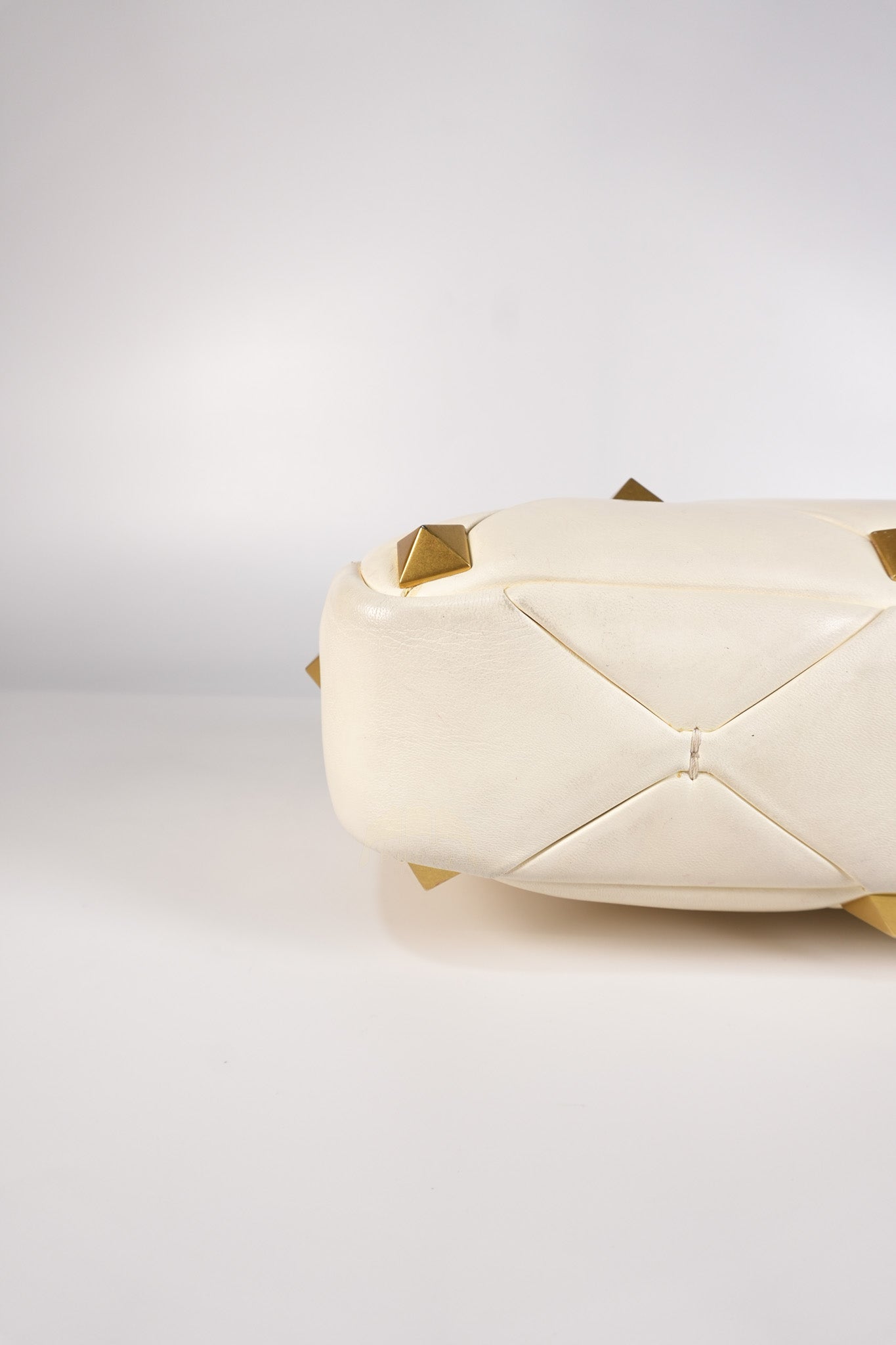 Roman Stud Top Handle Off White Nappa Leather Crossbody Bag | Purse Maison Luxury Bags Shop