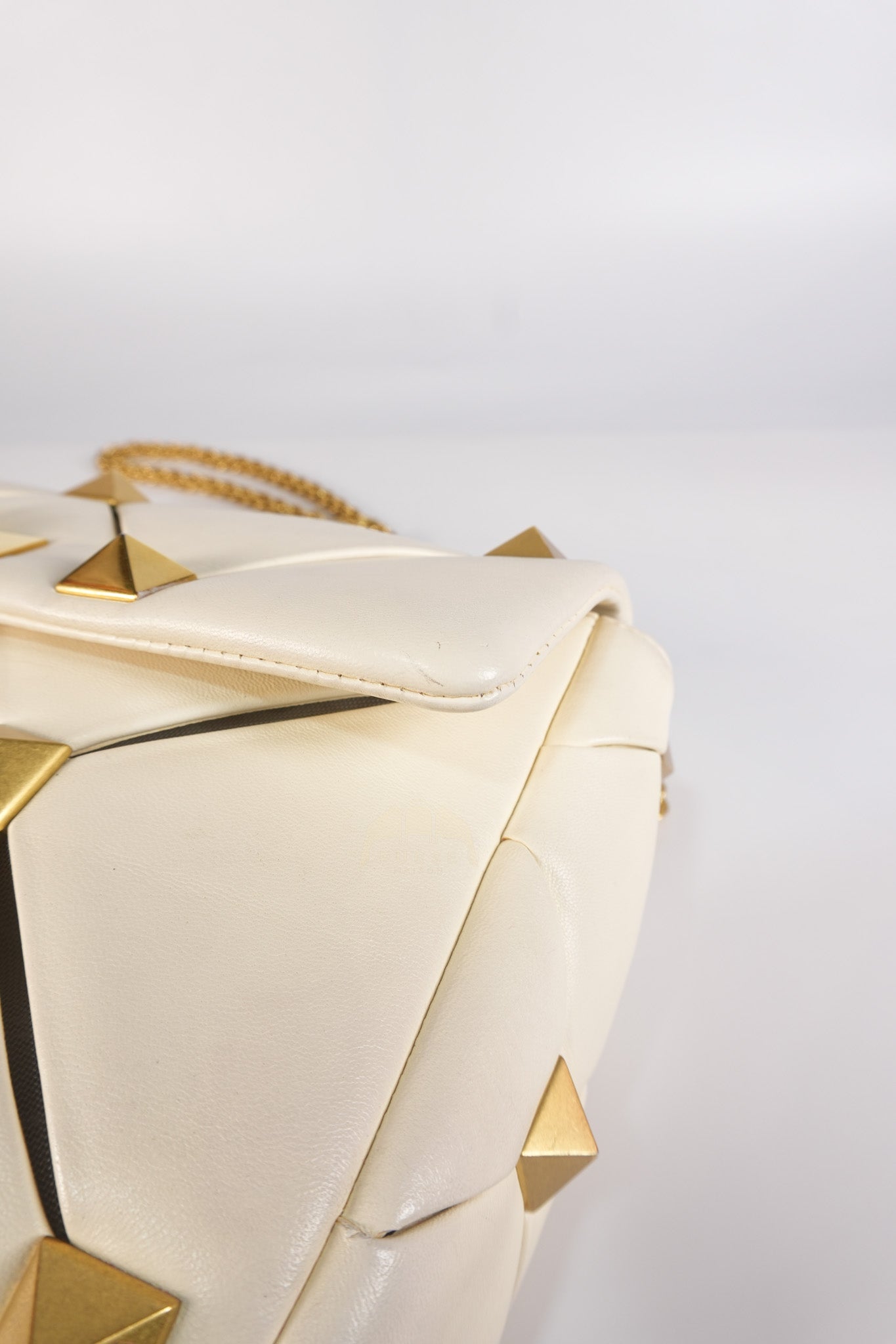 Roman Stud Top Handle Off White Nappa Leather Crossbody Bag | Purse Maison Luxury Bags Shop
