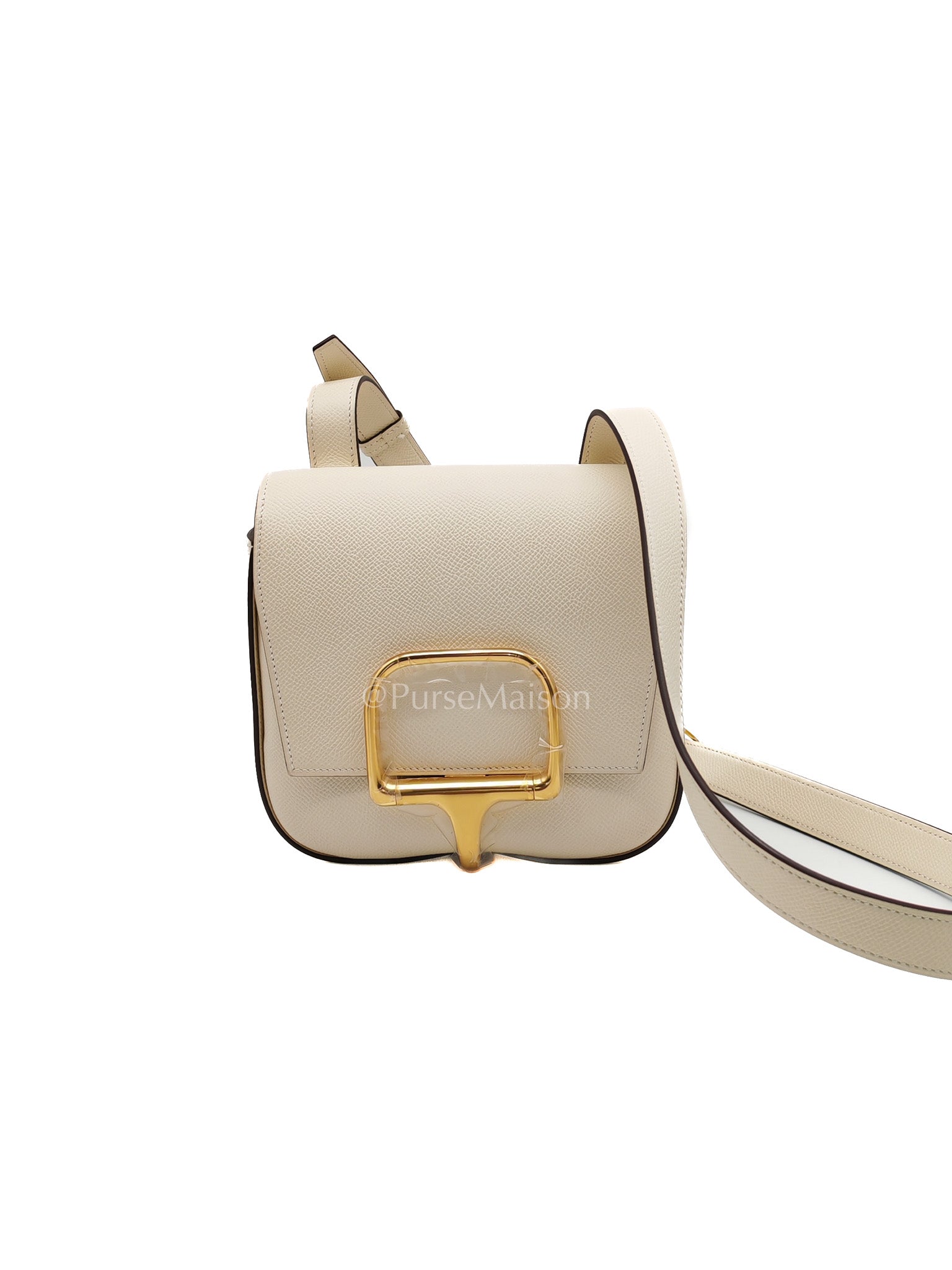 Hermes Mini Della Cavalleria in Nata Epsom Leather and Gold Hardware Stamp U (2022)