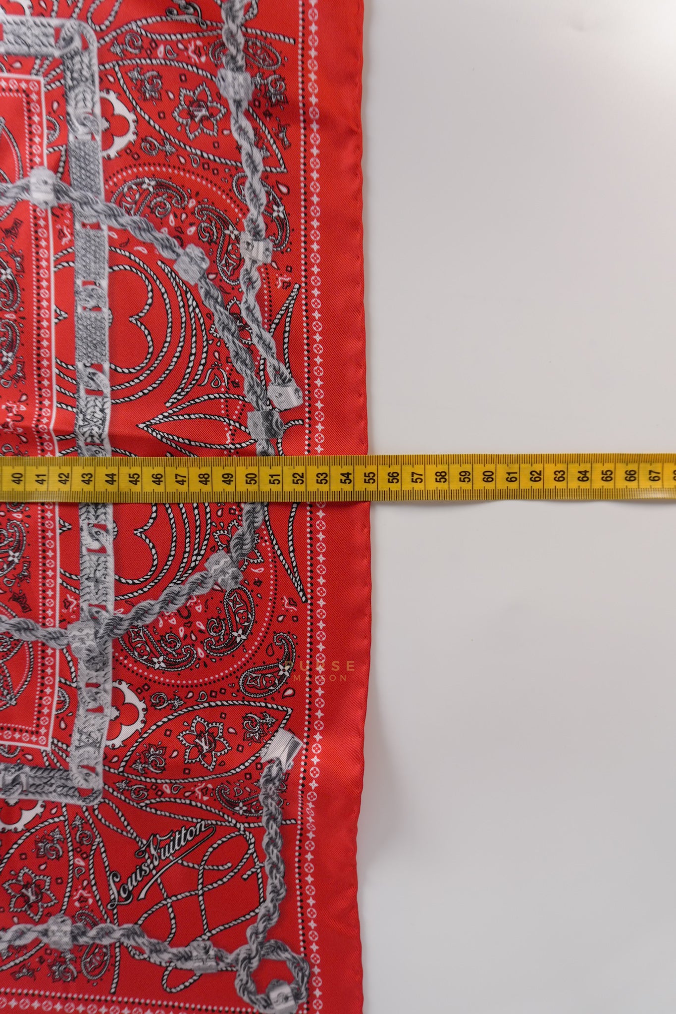 Rope Silk Bandana Red 55cm Scarf | Purse Maison Luxury Bags Shop