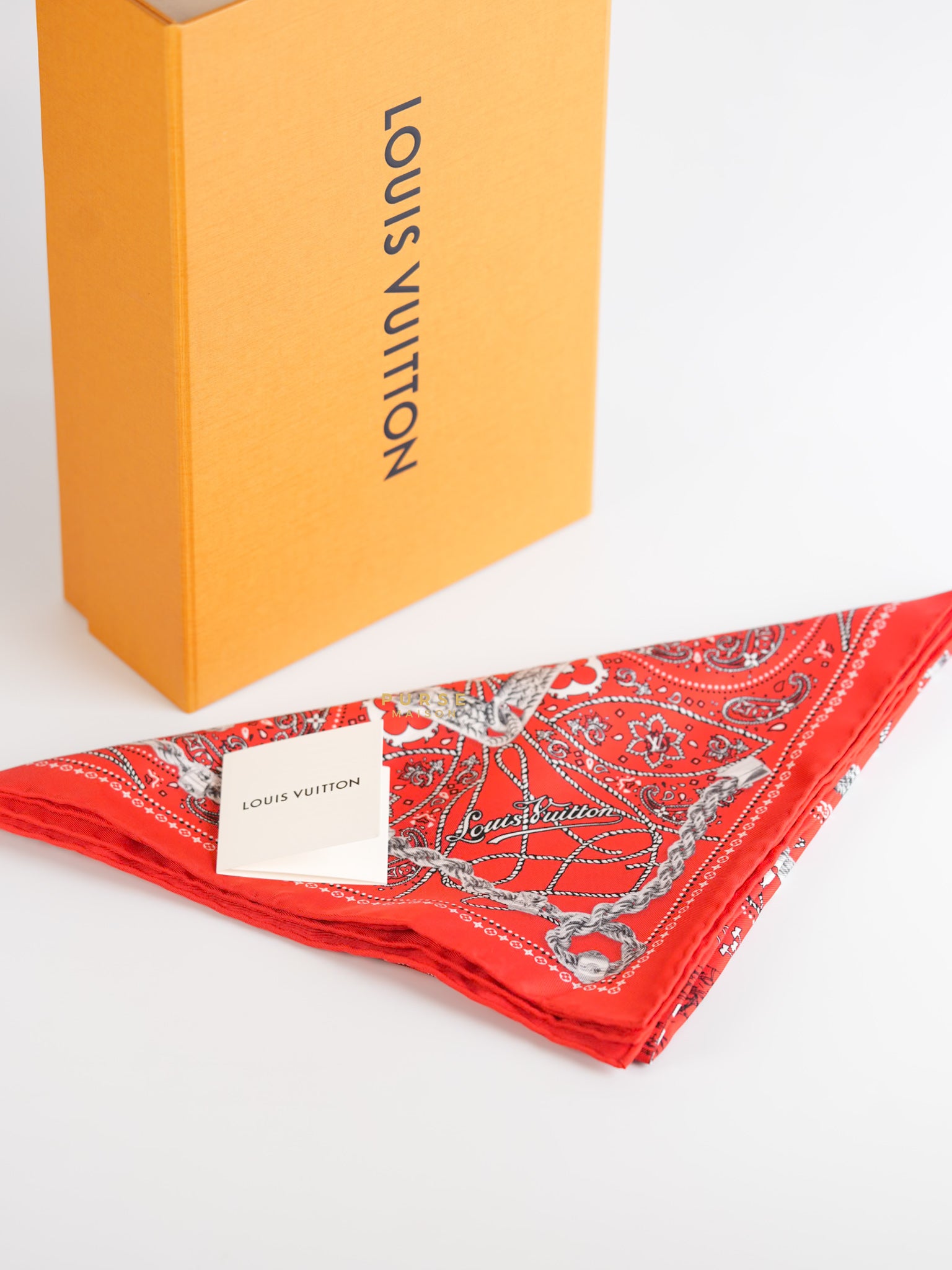 Rope Silk Bandana Red | Purse Maison Luxury Bags Shop