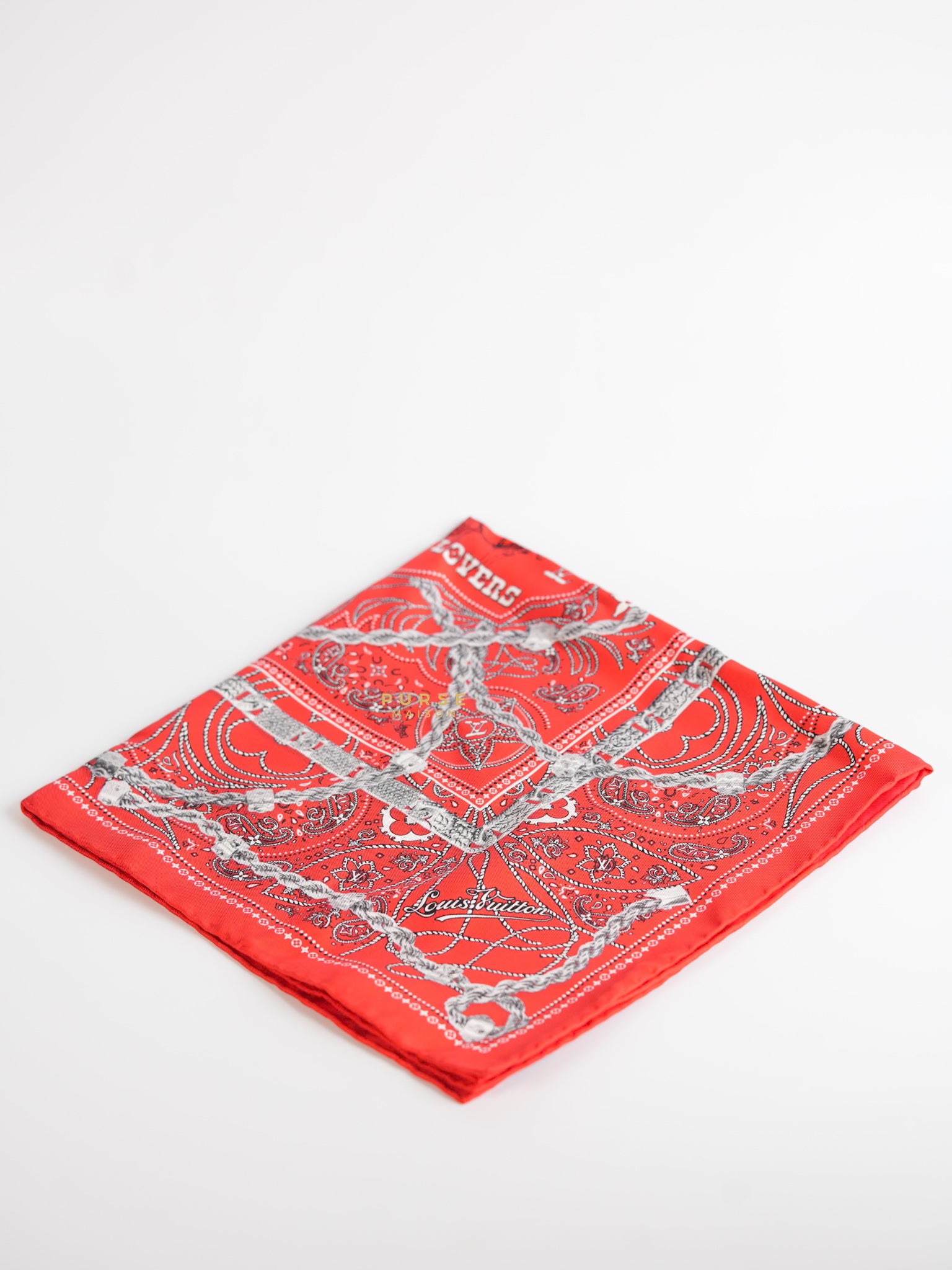 Rope Silk Bandana Red | Purse Maison Luxury Bags Shop