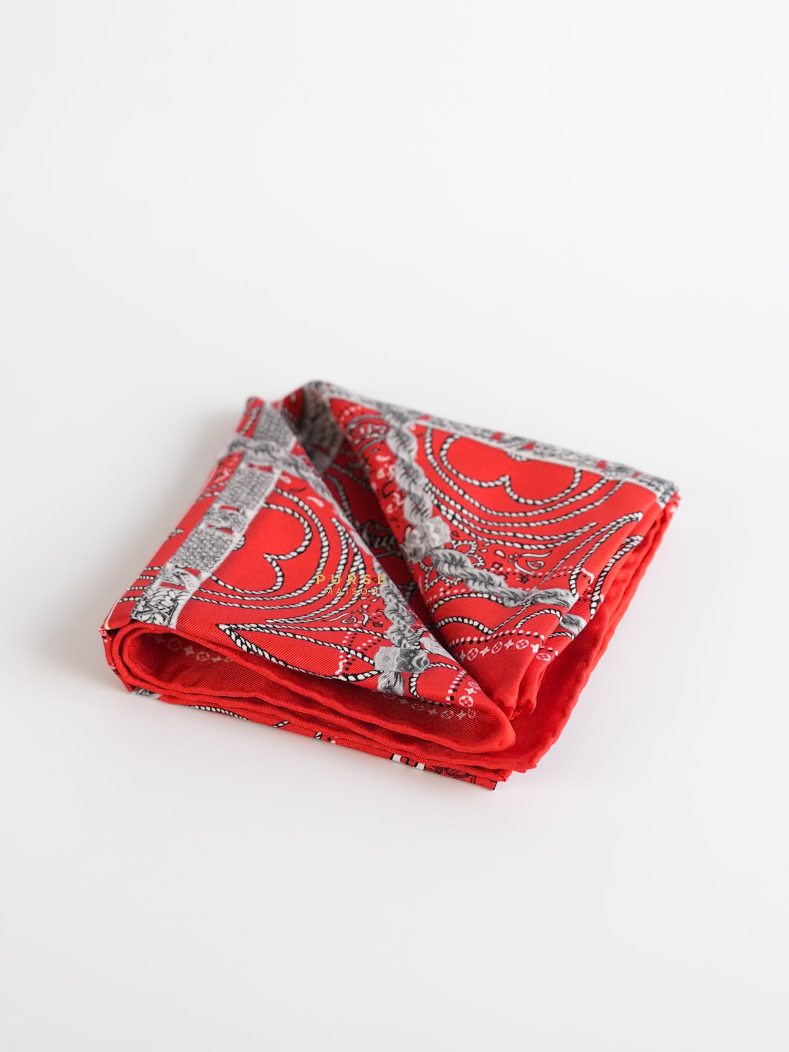 Rope Silk Bandana Red | Purse Maison Luxury Bags Shop