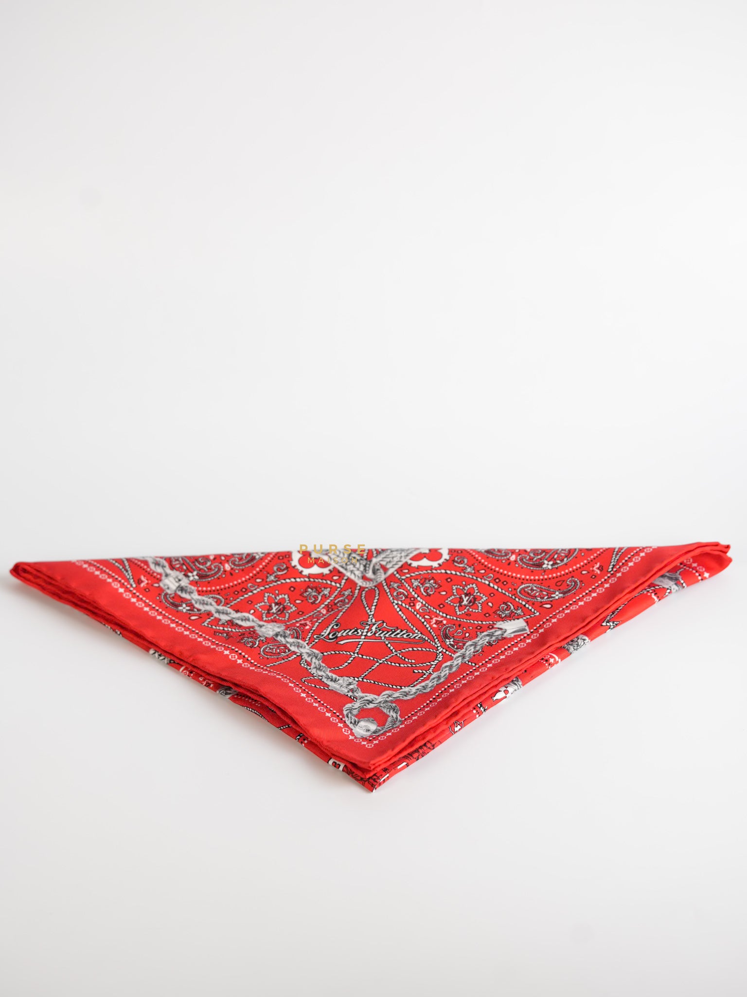 Rope Silk Bandana Red | Purse Maison Luxury Bags Shop