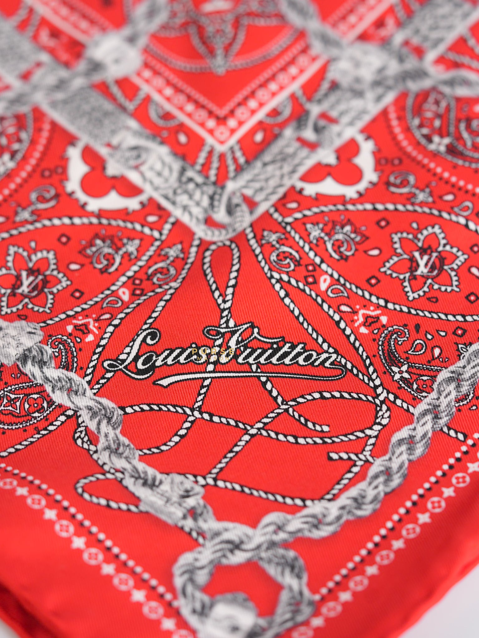 Rope Silk Bandana Red | Purse Maison Luxury Bags Shop