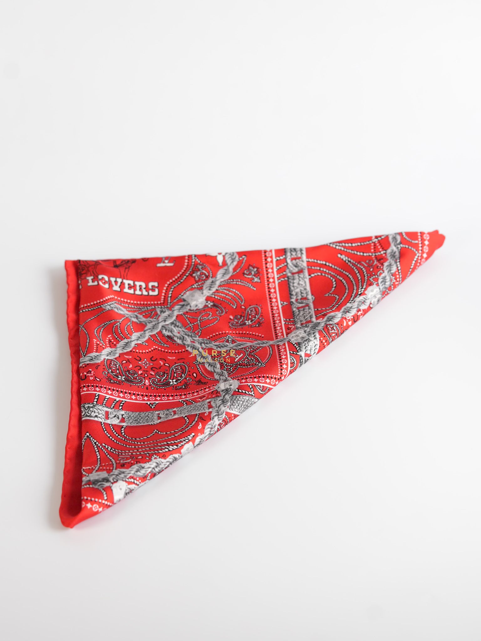 Rope Silk Bandana Red | Purse Maison Luxury Bags Shop