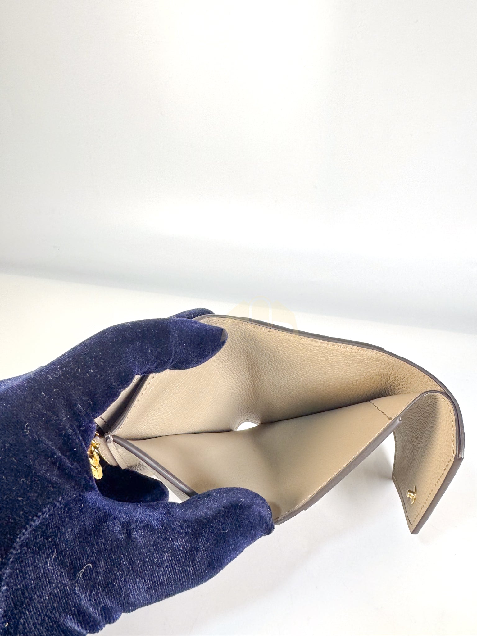 Rosalie Wallet in Tourterelle Monogram Empreinte Leather (Microchip) | Purse Maison Luxury Bags Shop