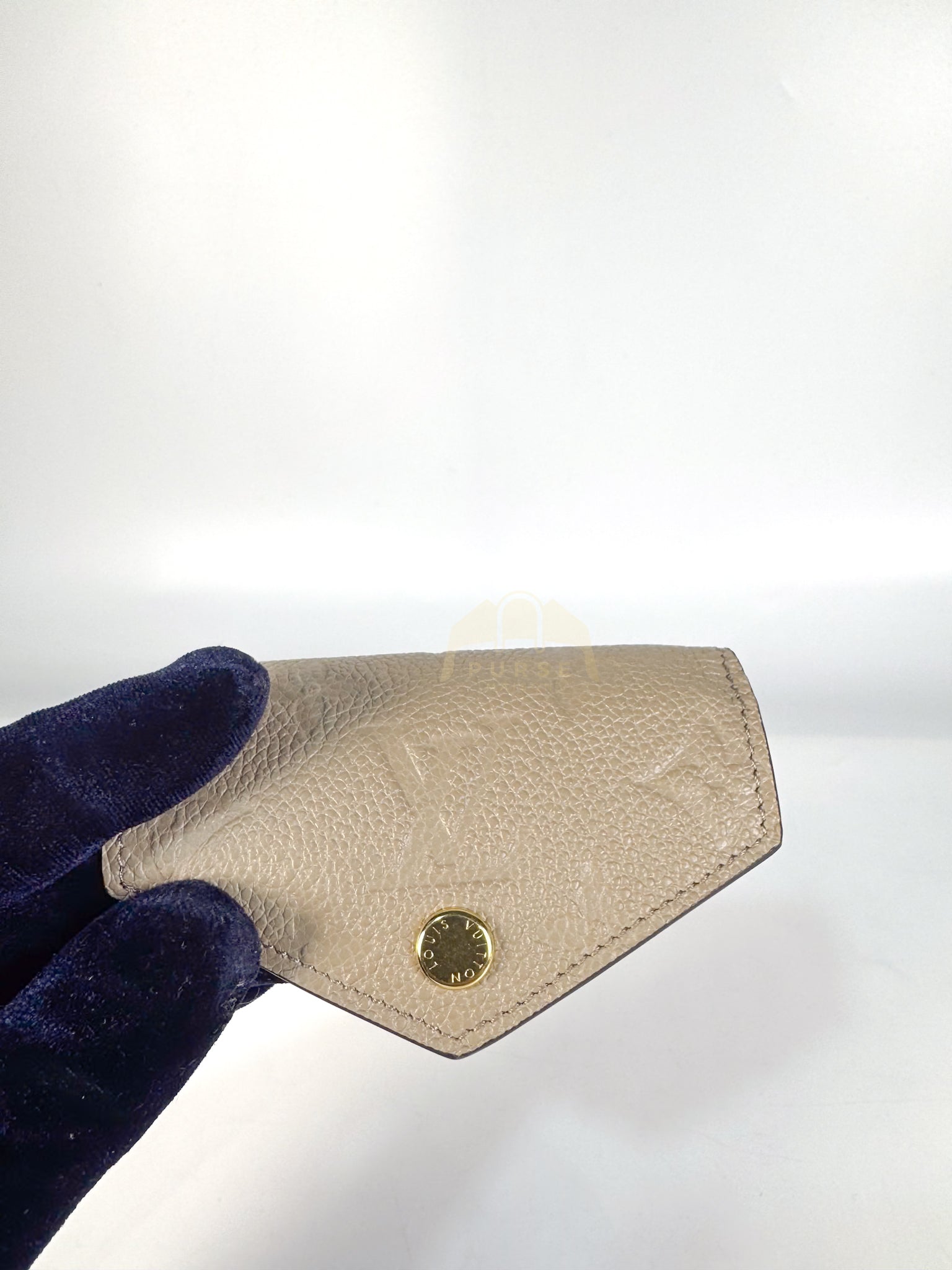 Rosalie Wallet in Tourterelle Monogram Empreinte Leather (Microchip) | Purse Maison Luxury Bags Shop