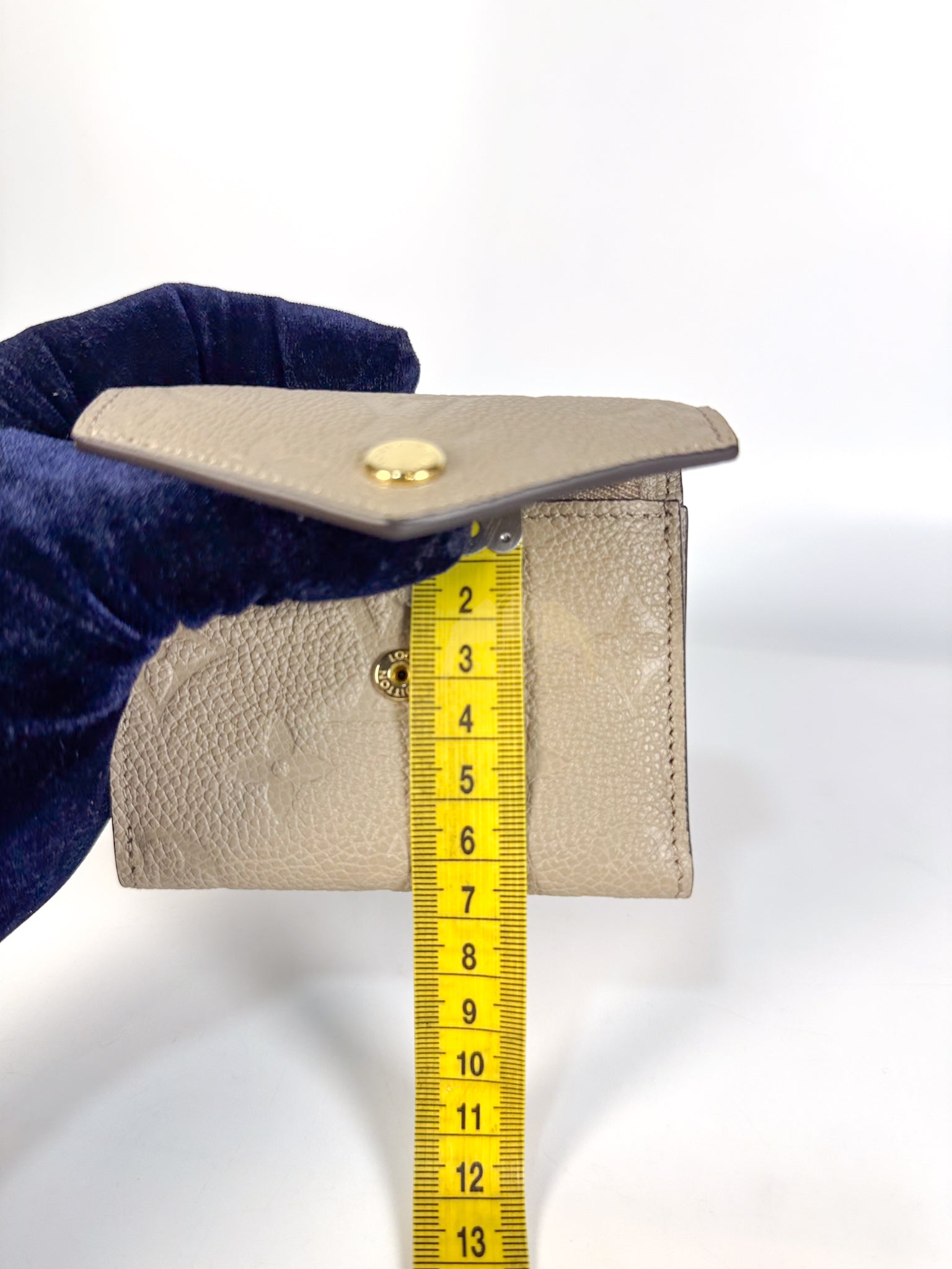 Rosalie Wallet in Tourterelle Monogram Empreinte Leather (Microchip) | Purse Maison Luxury Bags Shop