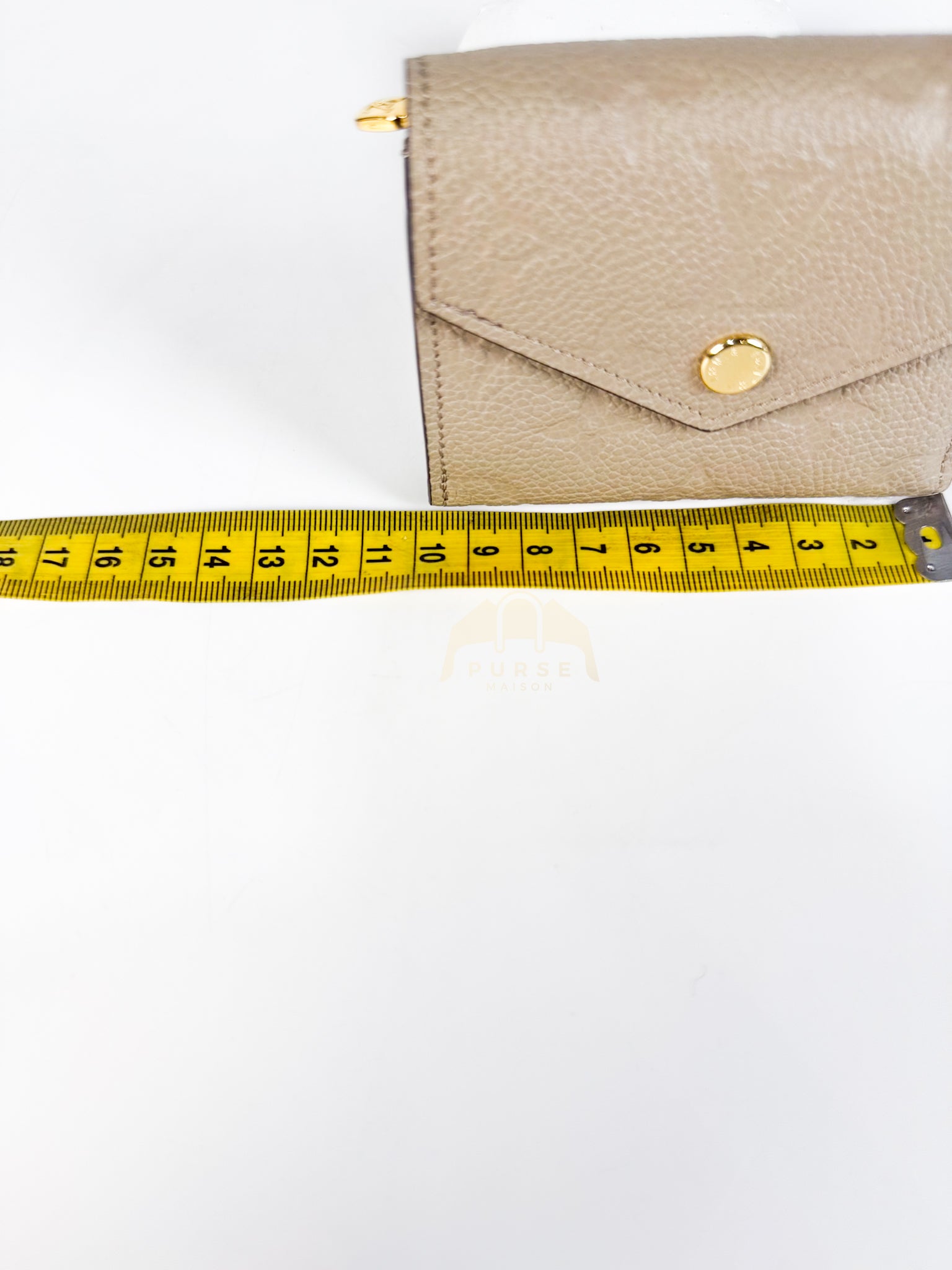 Rosalie Wallet in Tourterelle Monogram Empreinte Leather (Microchip) | Purse Maison Luxury Bags Shop