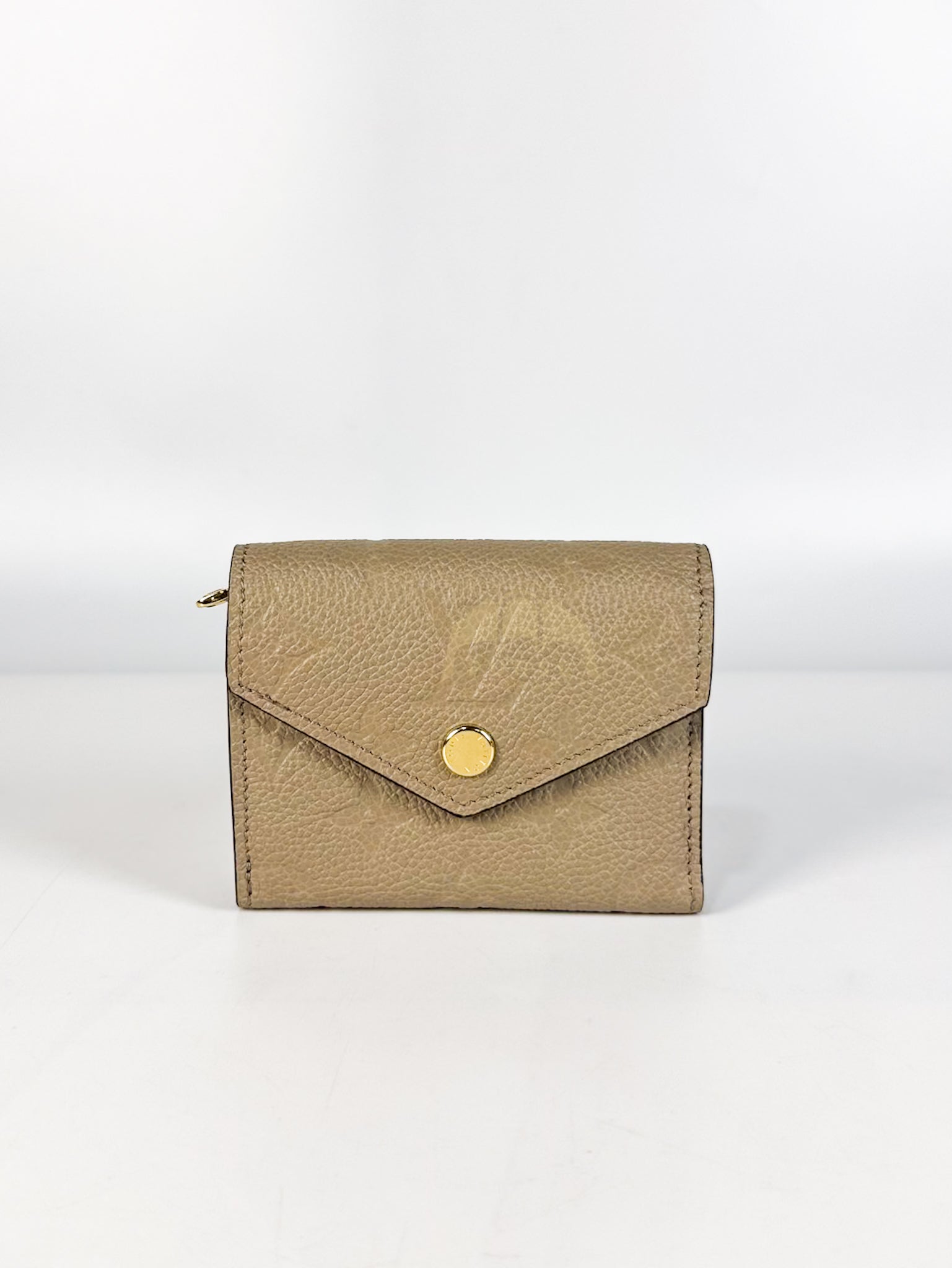 Rosalie Wallet in Tourterelle Monogram Empreinte Leather (Microchip) | Purse Maison Luxury Bags Shop