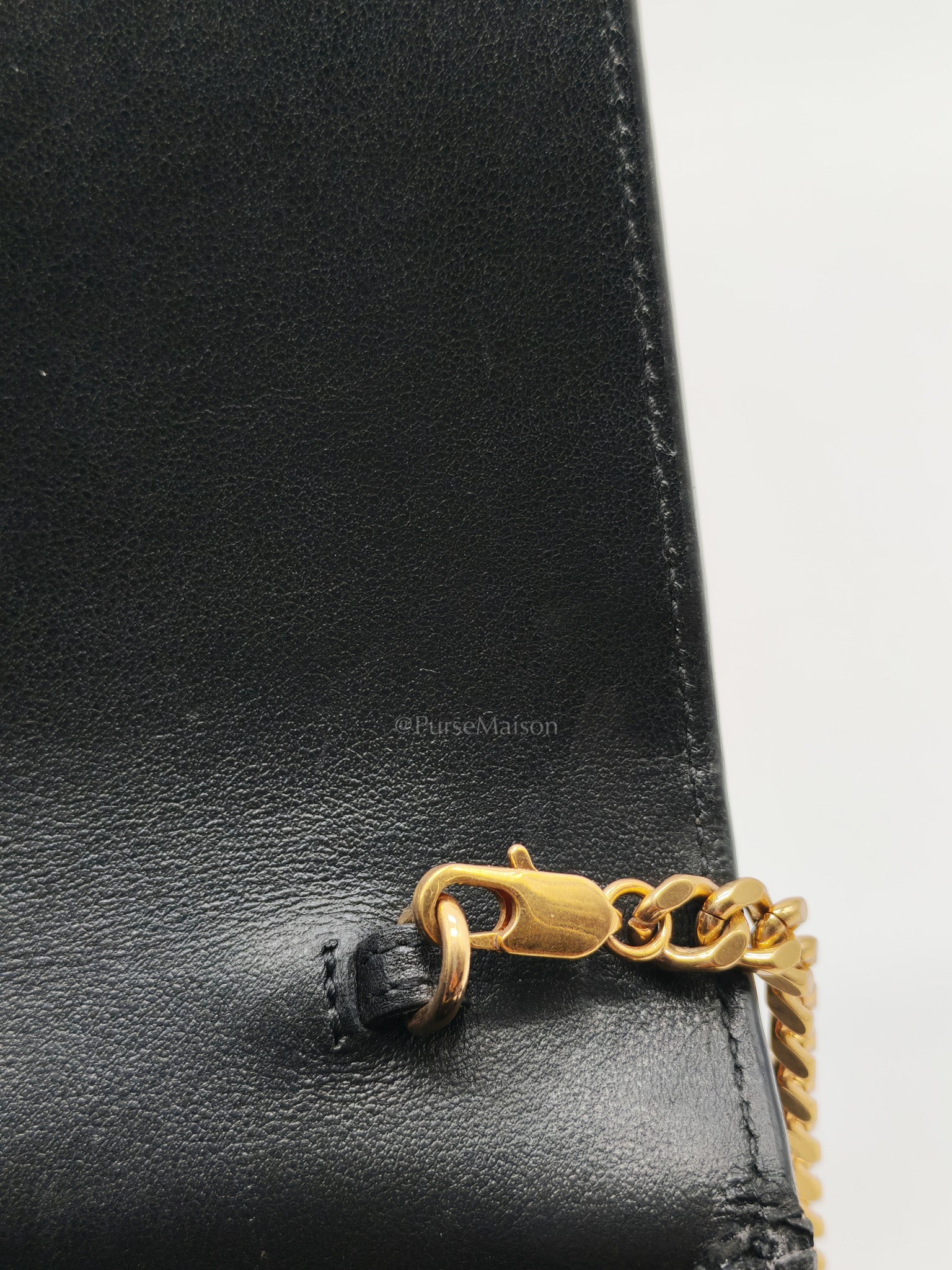 Kate Tassel Bag in Black Croc-Embossed Leather & Gold Hardware