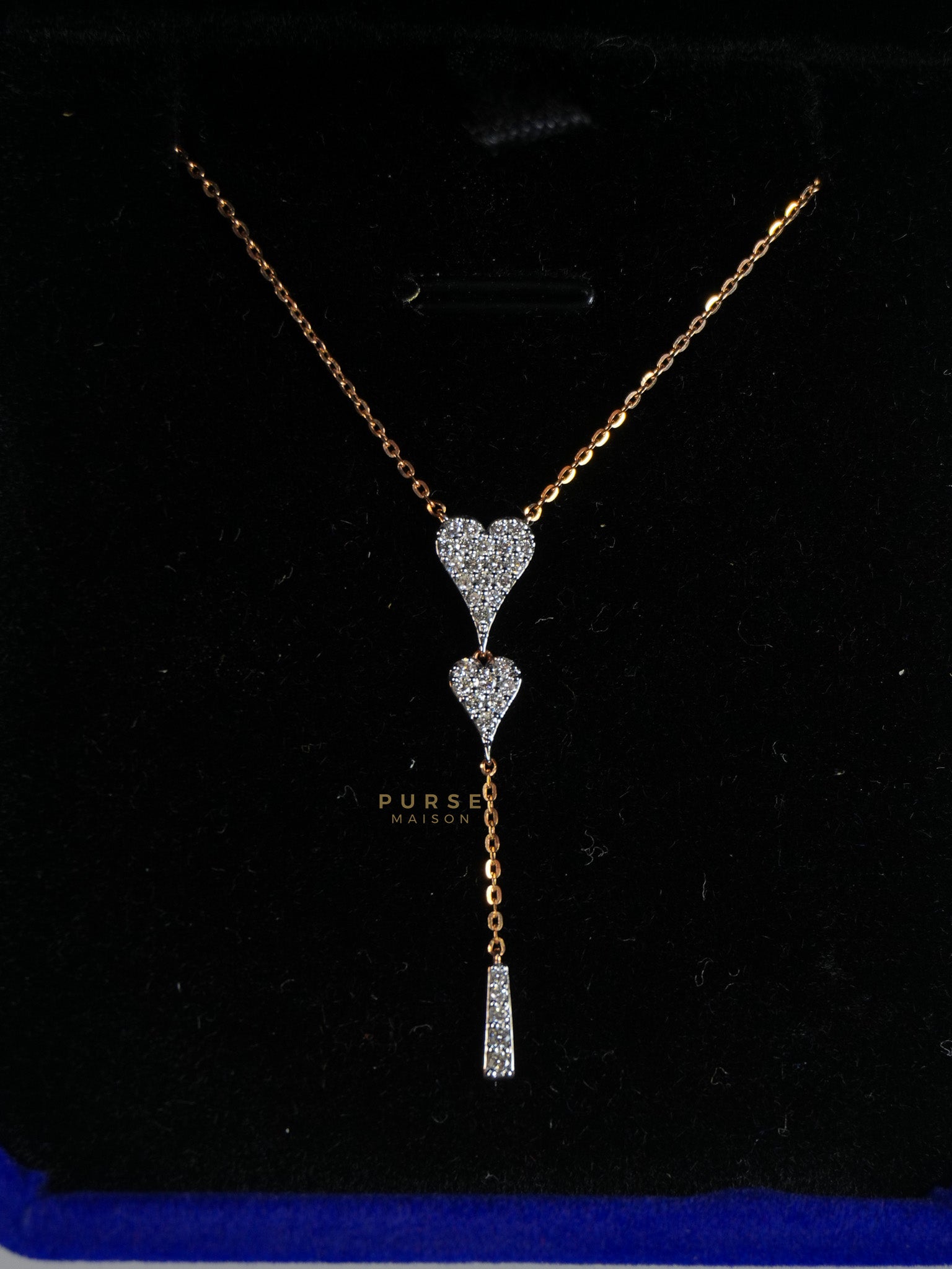 Rose Gold /18kt (750) 0.22 Carat Natural Diamond Pendant Necklace 1.53 grams | Purse Maison Luxury Bags Shop
