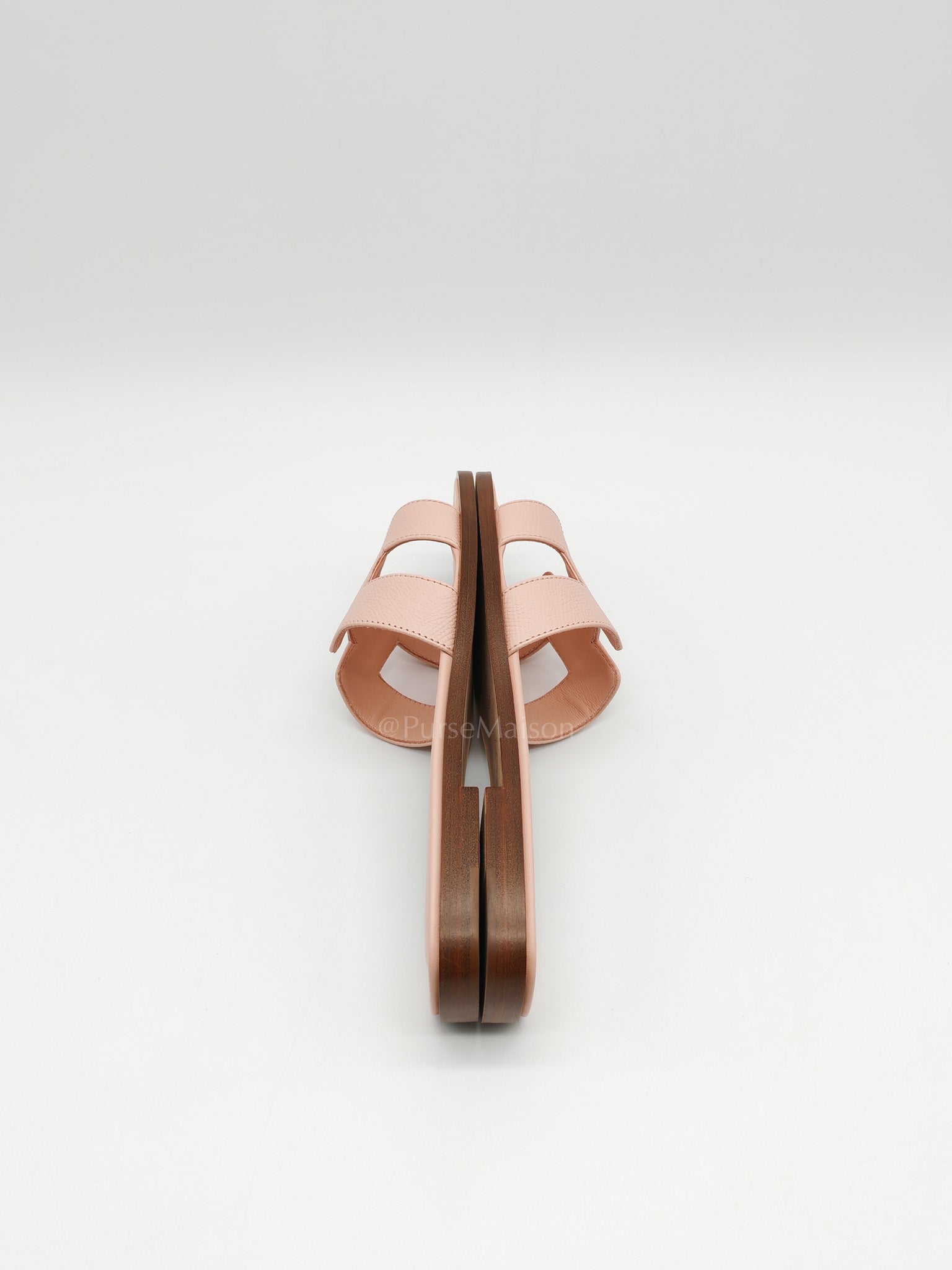 Oran Sandals in Rose Pale Epsom Leather Size 37 EU (23.5 cm)