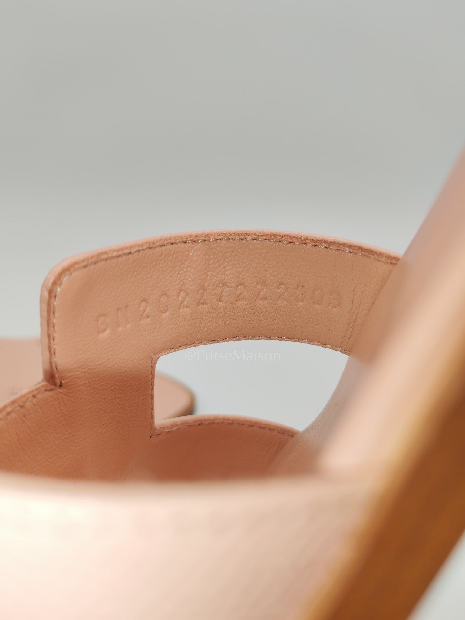 Oran Sandals in Rose Pale Epsom Leather Size 37 EU (23.5 cm)