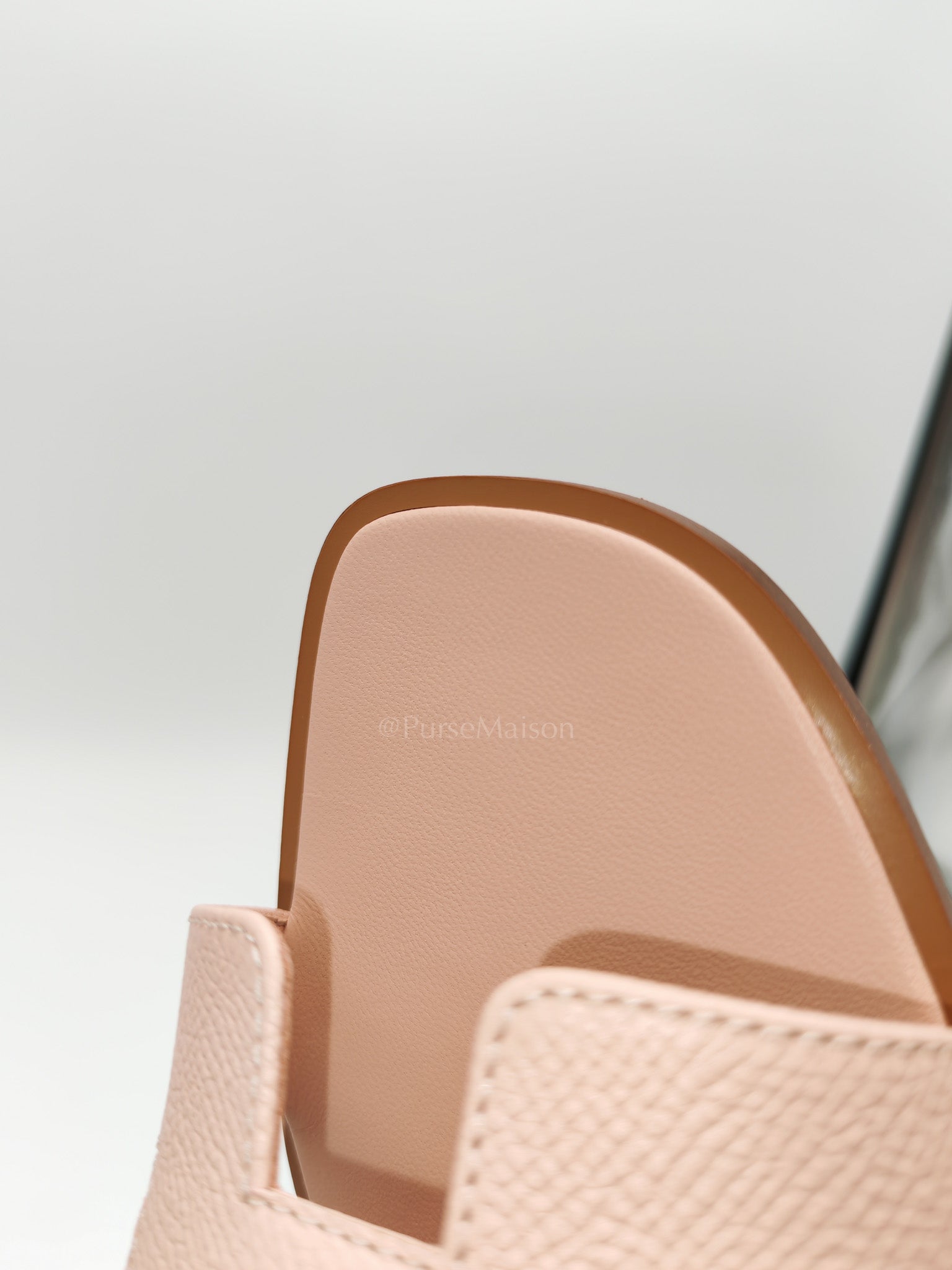 Oran Sandals in Rose Pale Epsom Leather Size 37 EU (23.5 cm)