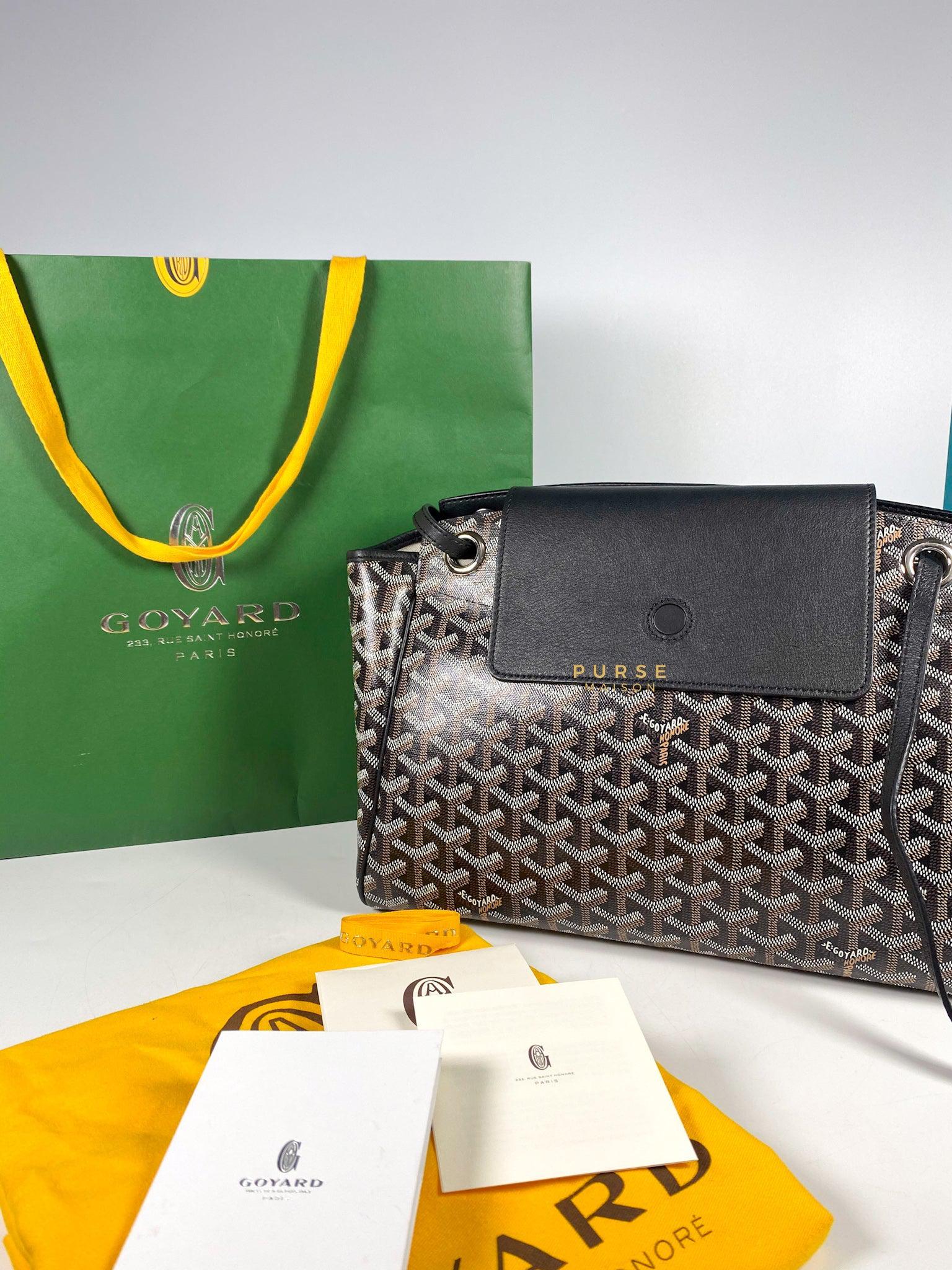 Rouette PM Bag in Black Goyardine Canvas | Purse Maison Luxury Bags Shop