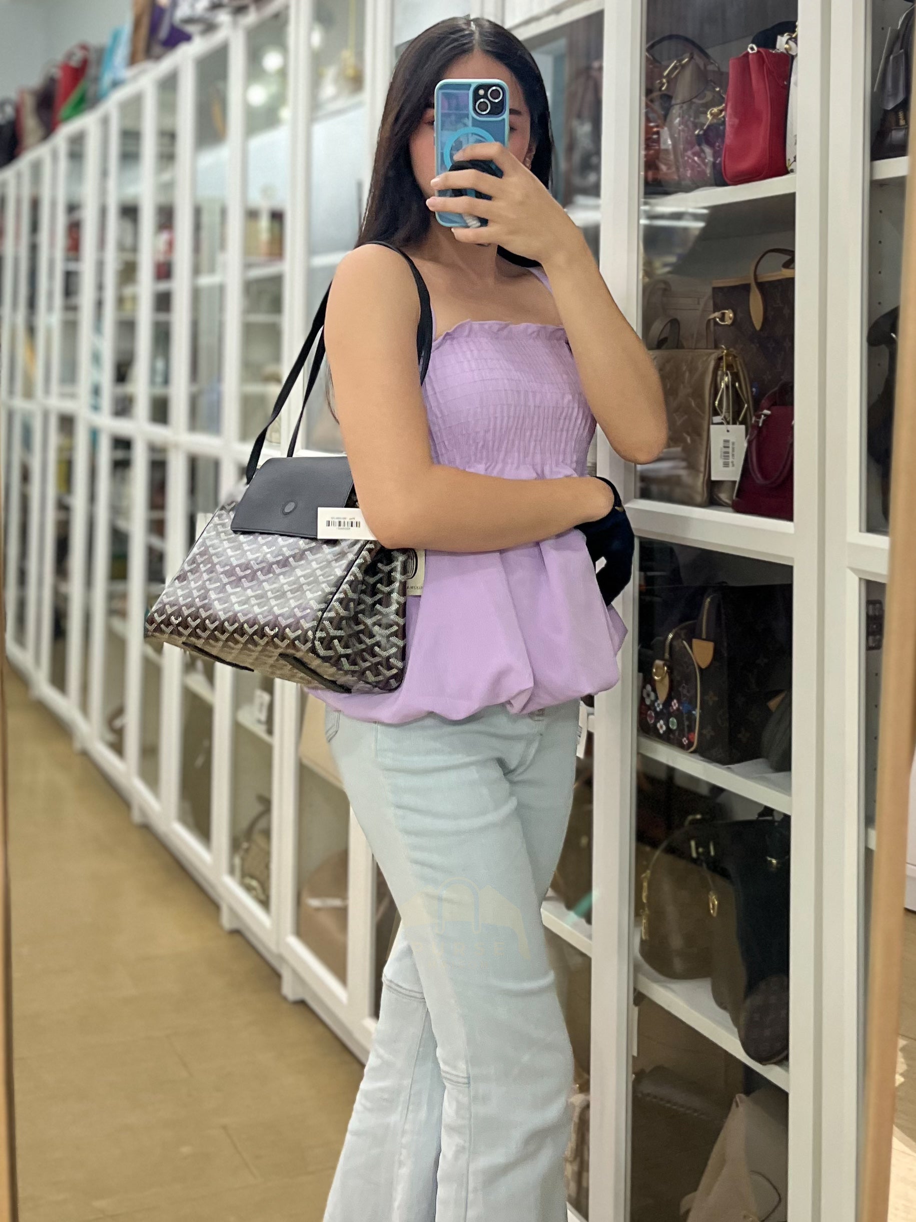 Rouette PM in Black Goyardine Canvas Tote Bag | Purse Maison Luxury Bags Shop