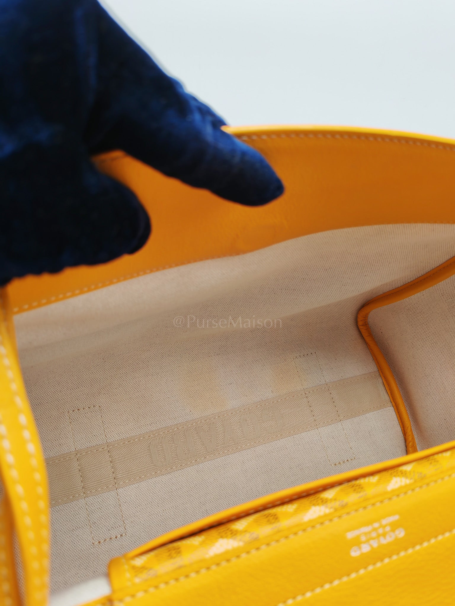 Rouette PM Jaune in Goyardine Canvas Tote Bag | Purse Maison Luxury Bags Shop