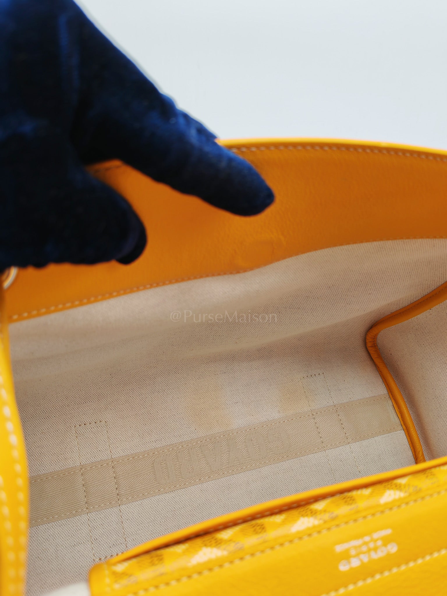 Rouette PM Jaune in Goyardine Canvas Tote Bag | Purse Maison Luxury Bags Shop