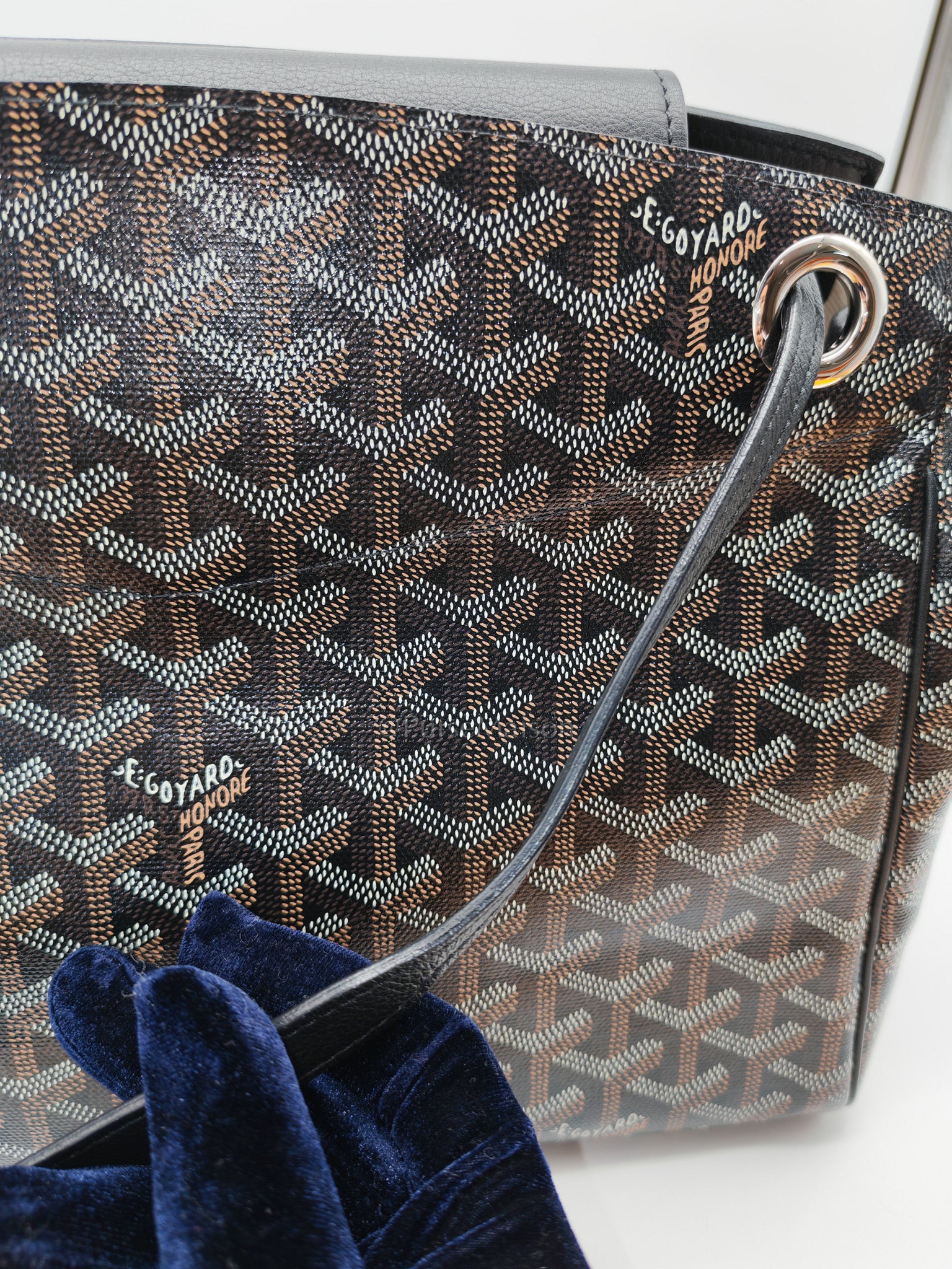 Rouette Souple PM in Black Goyardine Canvas & Silver Hardware | Purse Maison Luxury Bags Shop