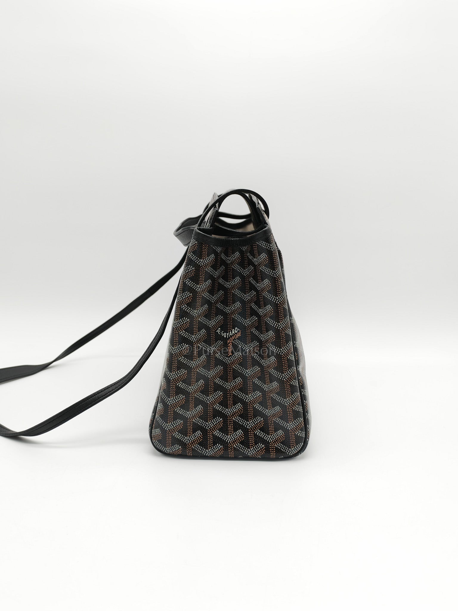 Rouette Souple PM in Black Goyardine Canvas & Silver Hardware | Purse Maison Luxury Bags Shop
