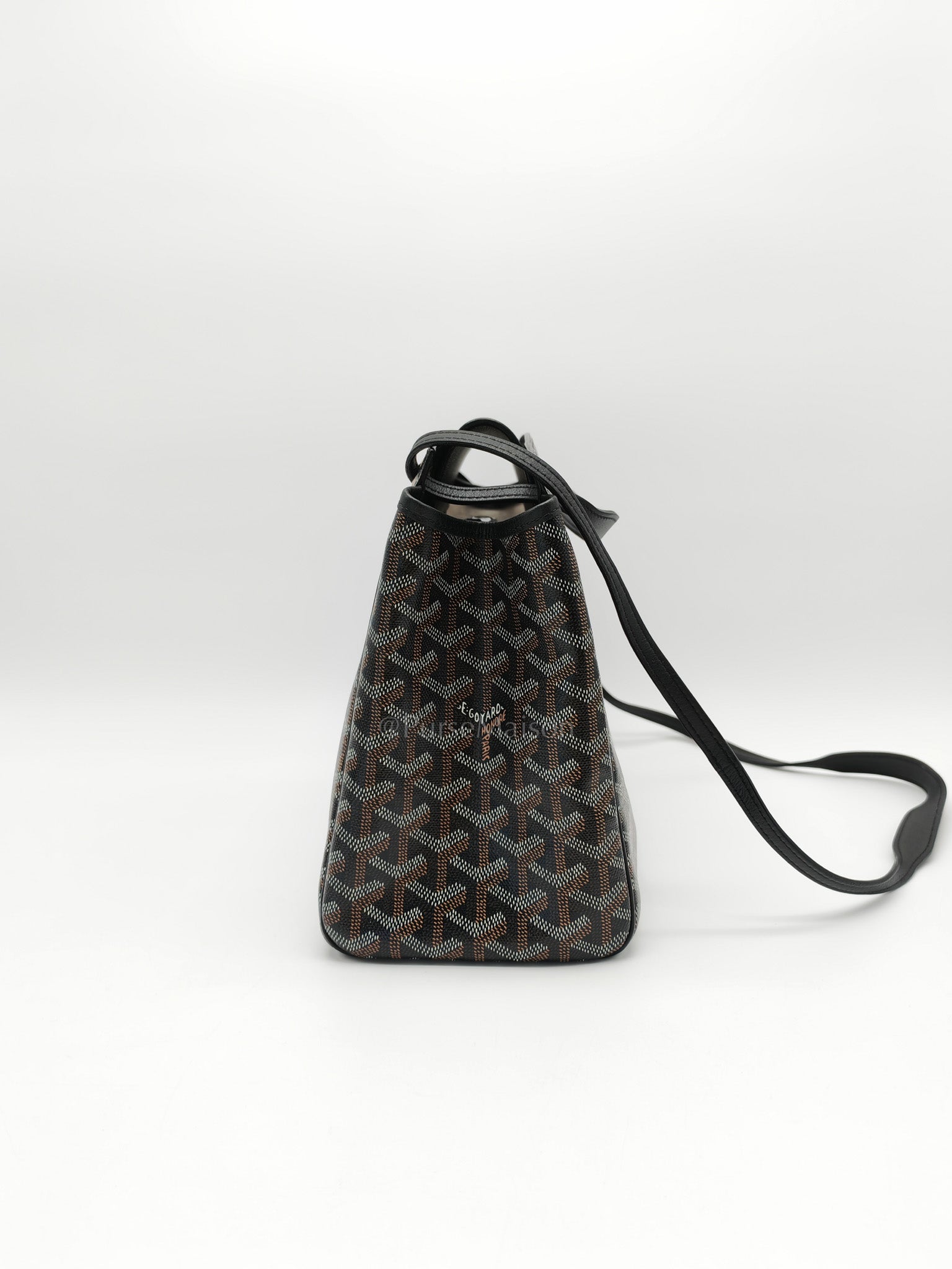 Rouette Souple PM in Black Goyardine Canvas & Silver Hardware | Purse Maison Luxury Bags Shop