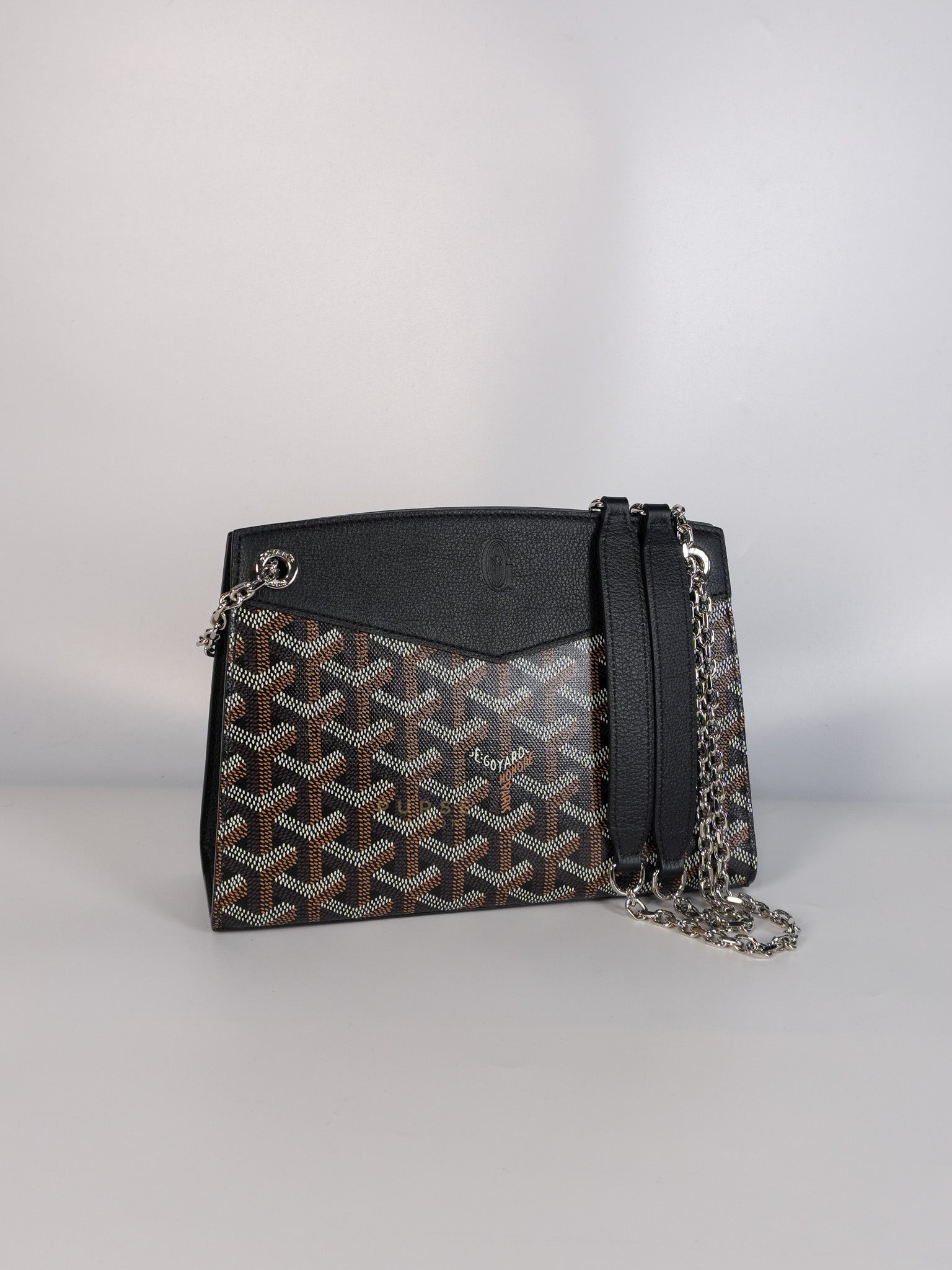 Rouette Structure PM Black Goyardine Canvas | Purse Maison Luxury Bags Shop
