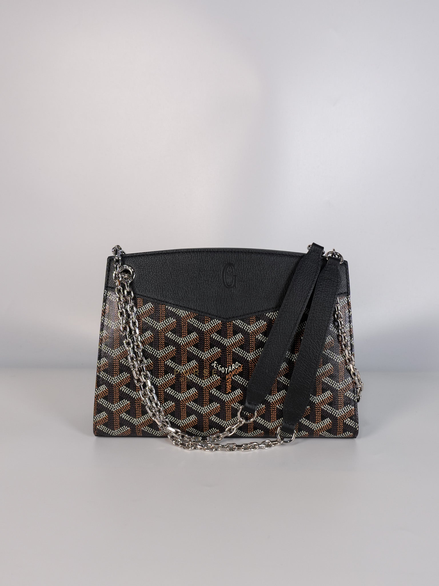 Rouette Structure PM Black Goyardine Canvas | Purse Maison Luxury Bags Shop