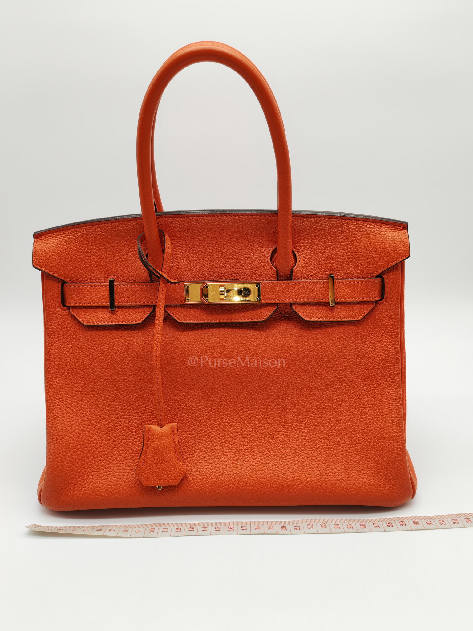 Birkin 30 in Poppy Orange Togo Leather & Gold Hardware Stamp A (2017)