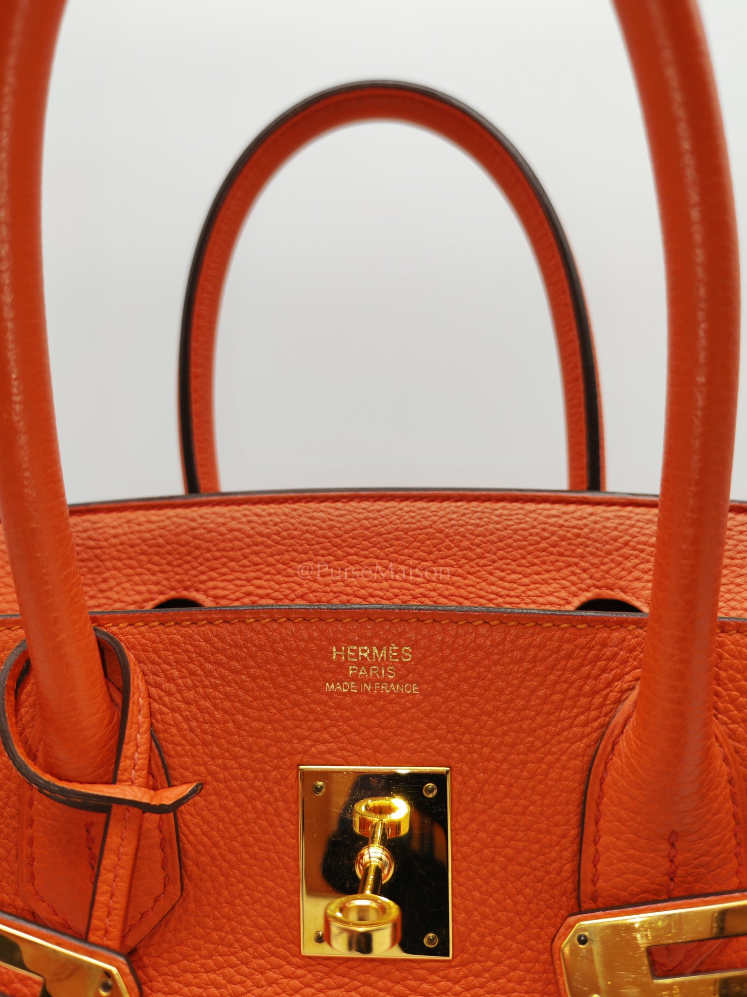 Birkin 30 in Poppy Orange Togo Leather & Gold Hardware Stamp A (2017)