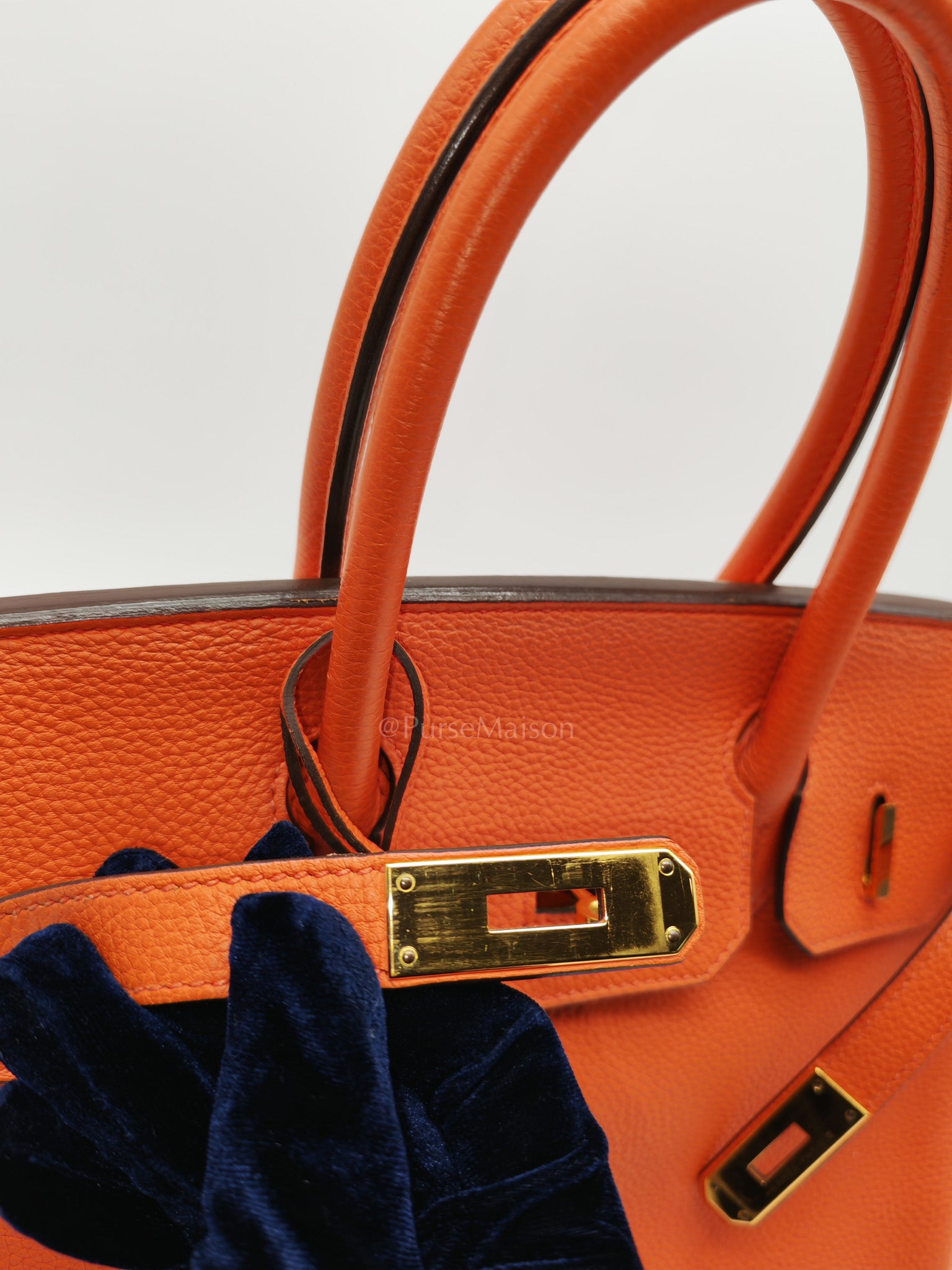 Birkin 30 in Poppy Orange Togo Leather & Gold Hardware Stamp A (2017)