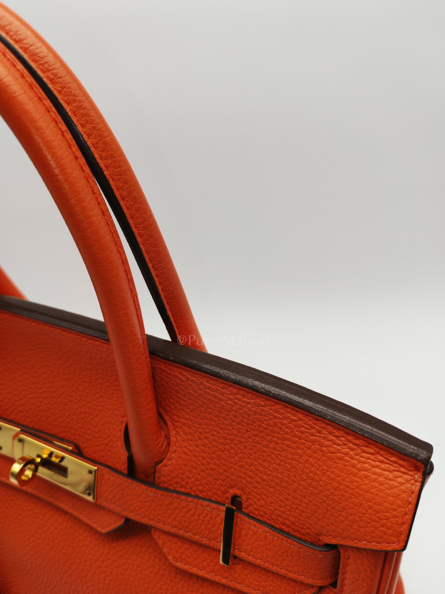 Birkin 30 in Poppy Orange Togo Leather & Gold Hardware Stamp A (2017)
