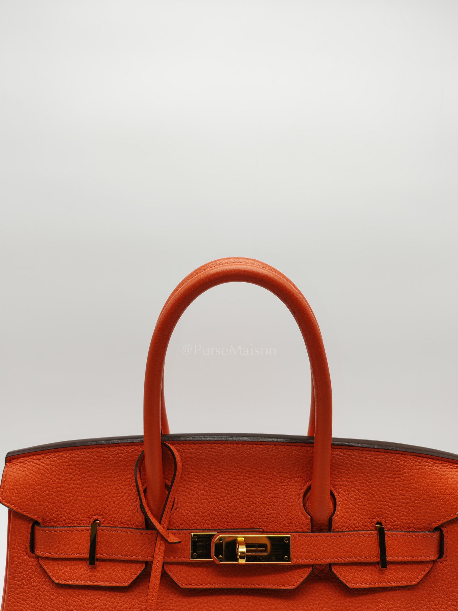 Birkin 30 in Poppy Orange Togo Leather & Gold Hardware Stamp A (2017)