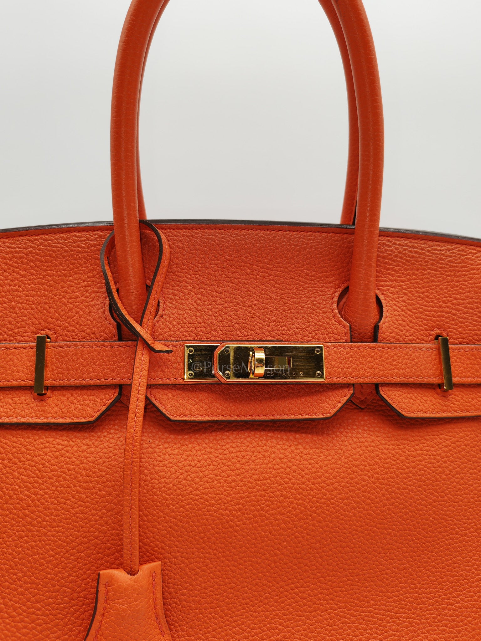 Birkin 30 in Poppy Orange Togo Leather & Gold Hardware Stamp A (2017)