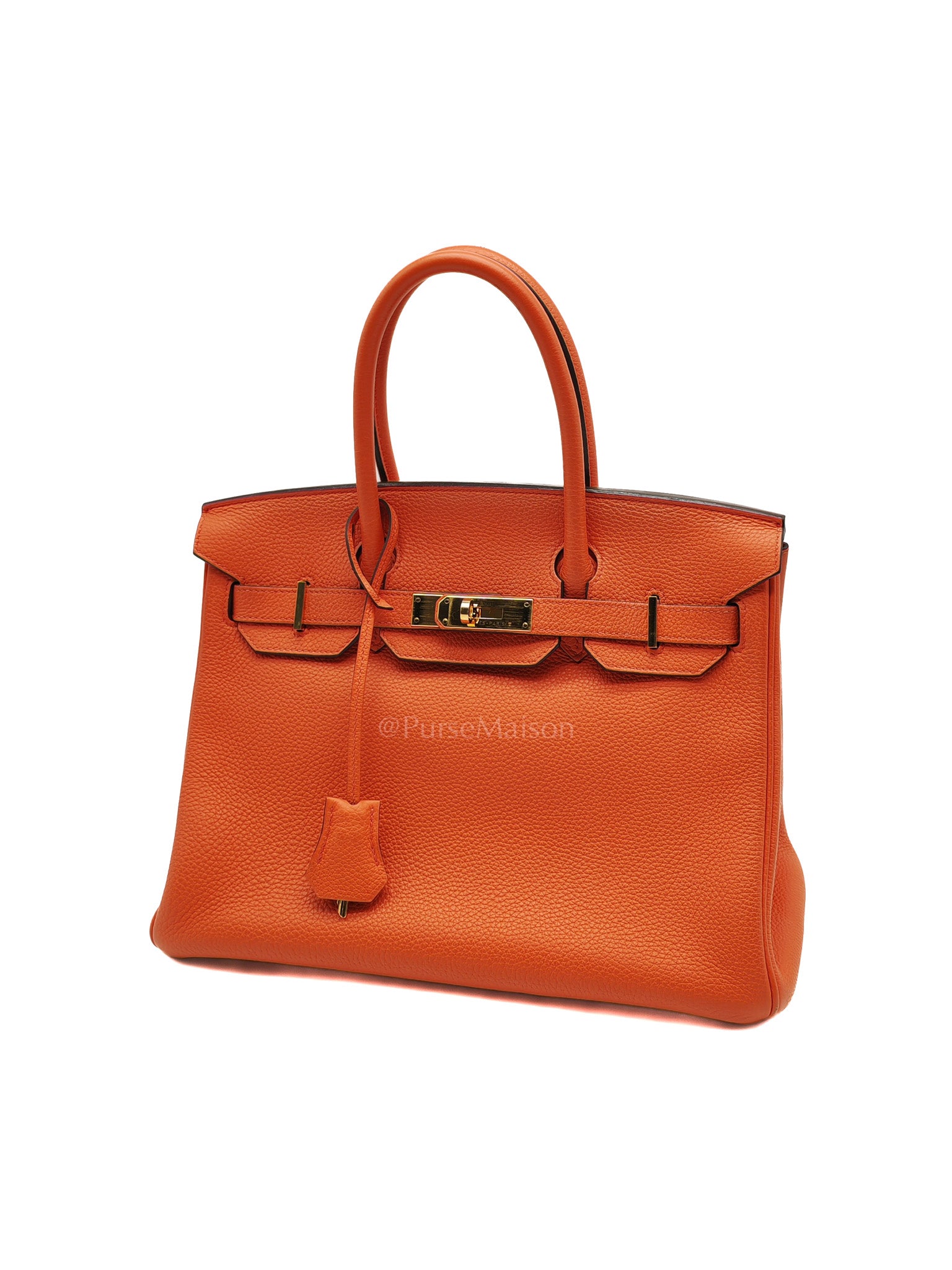 Birkin 30 in Poppy Orange Togo Leather & Gold Hardware Stamp A (2017)