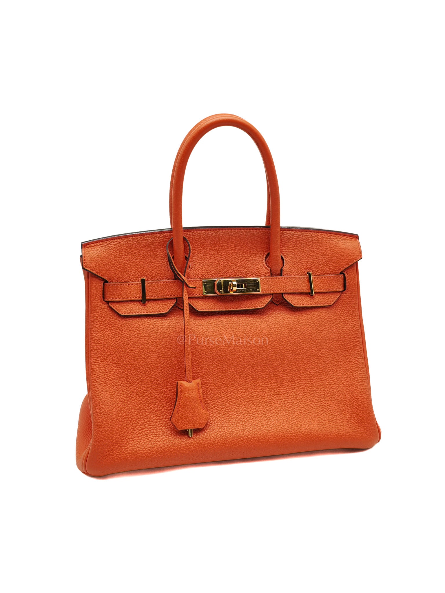 Birkin 30 in Poppy Orange Togo Leather & Gold Hardware Stamp A (2017)