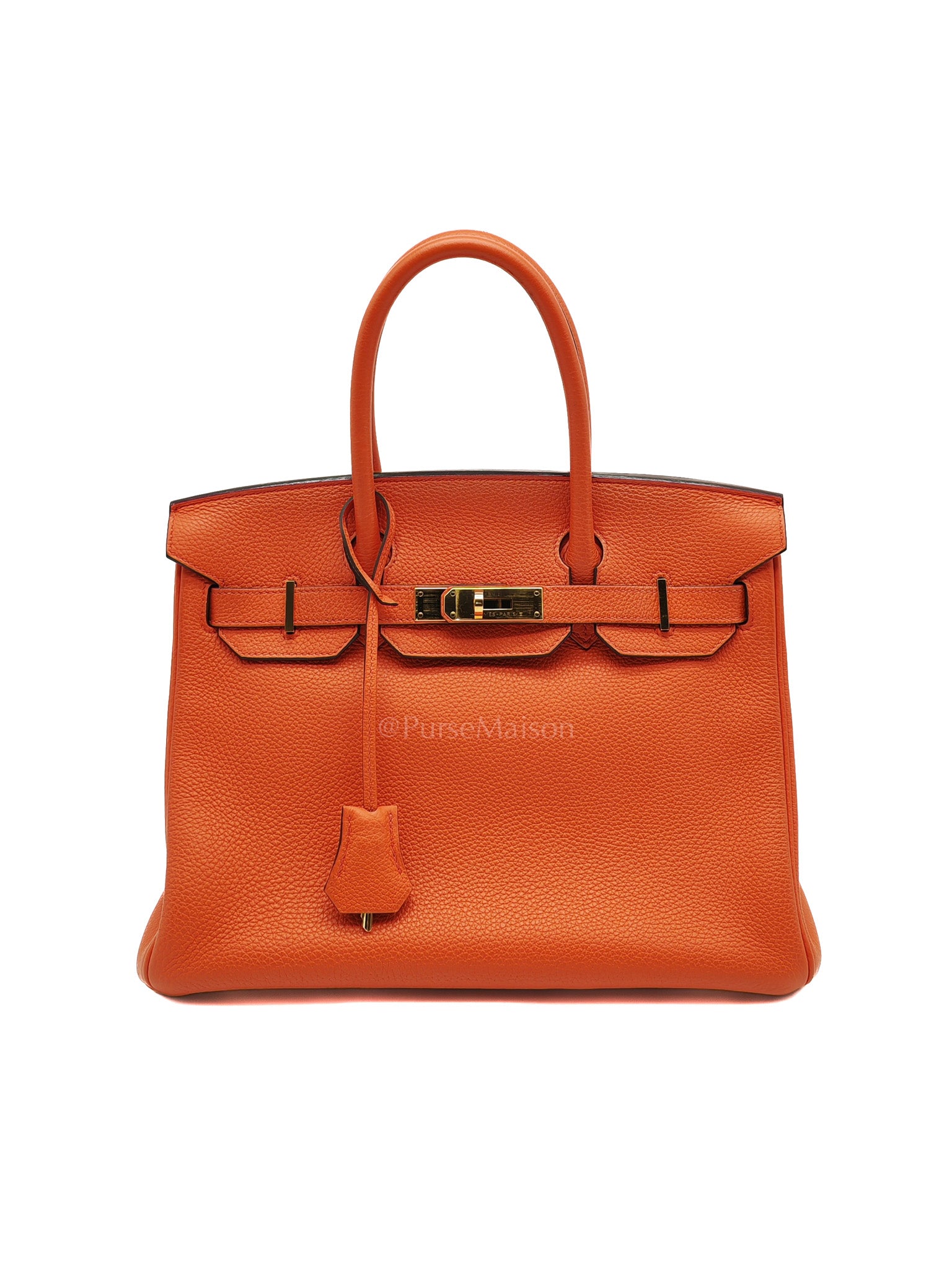 Birkin 30 in Poppy Orange Togo Leather & Gold Hardware Stamp A (2017)