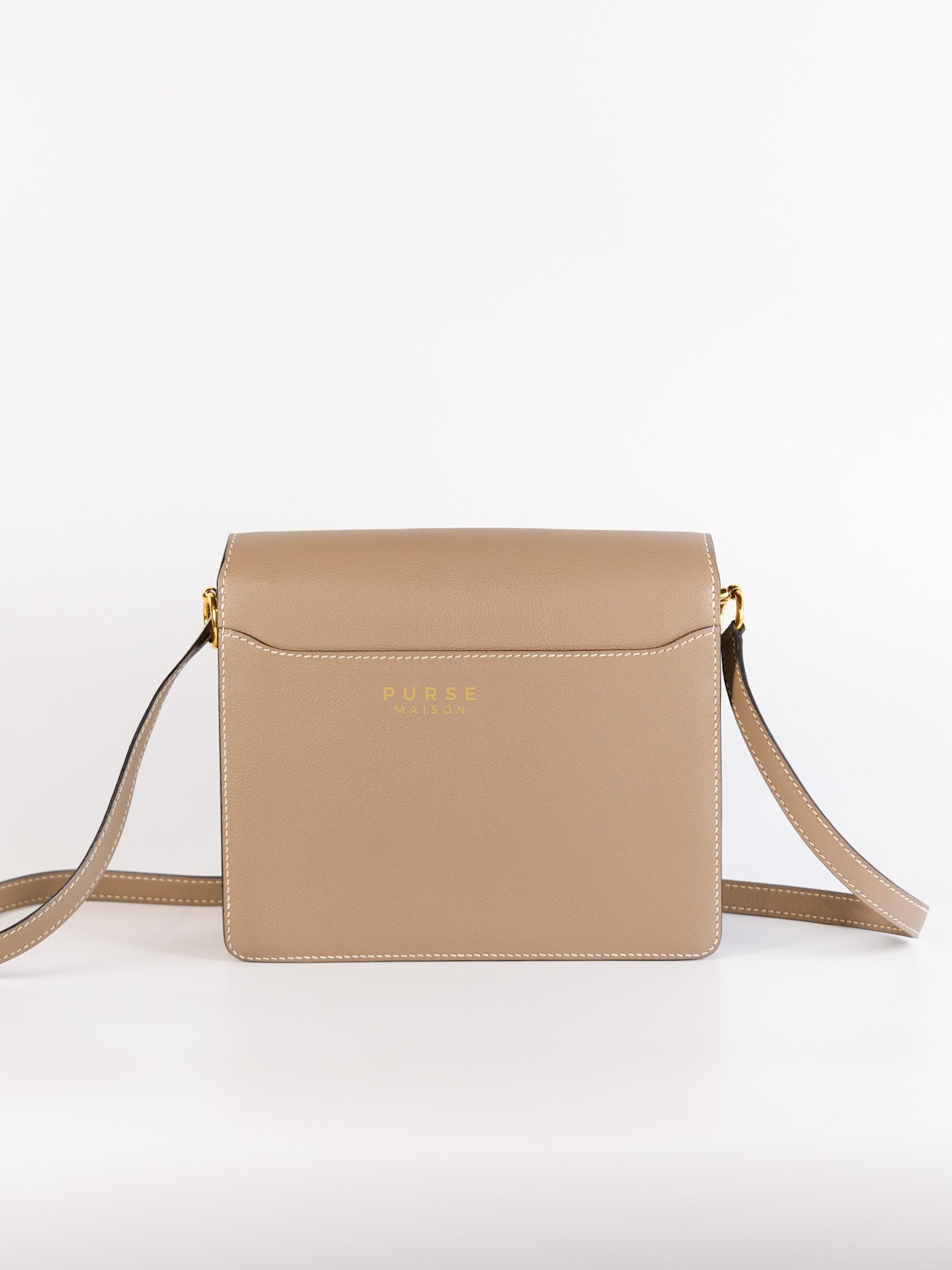 Roulis 23 in Gris Asphalte Evercolor Leather and Gold Hardwares Stamp A (2017) | Purse Maison Luxury Bags Shop