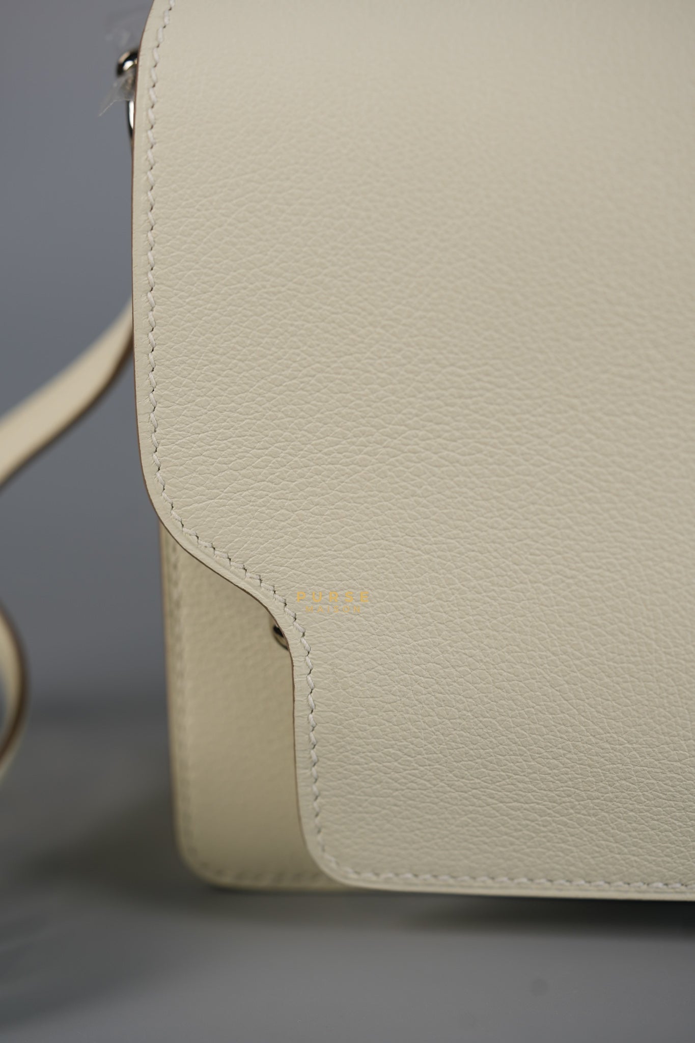 Roulis Mini in Nata Evercolor Leather and Palladium Hardwares Stamp U | Purse Maison Luxury Bags Shop