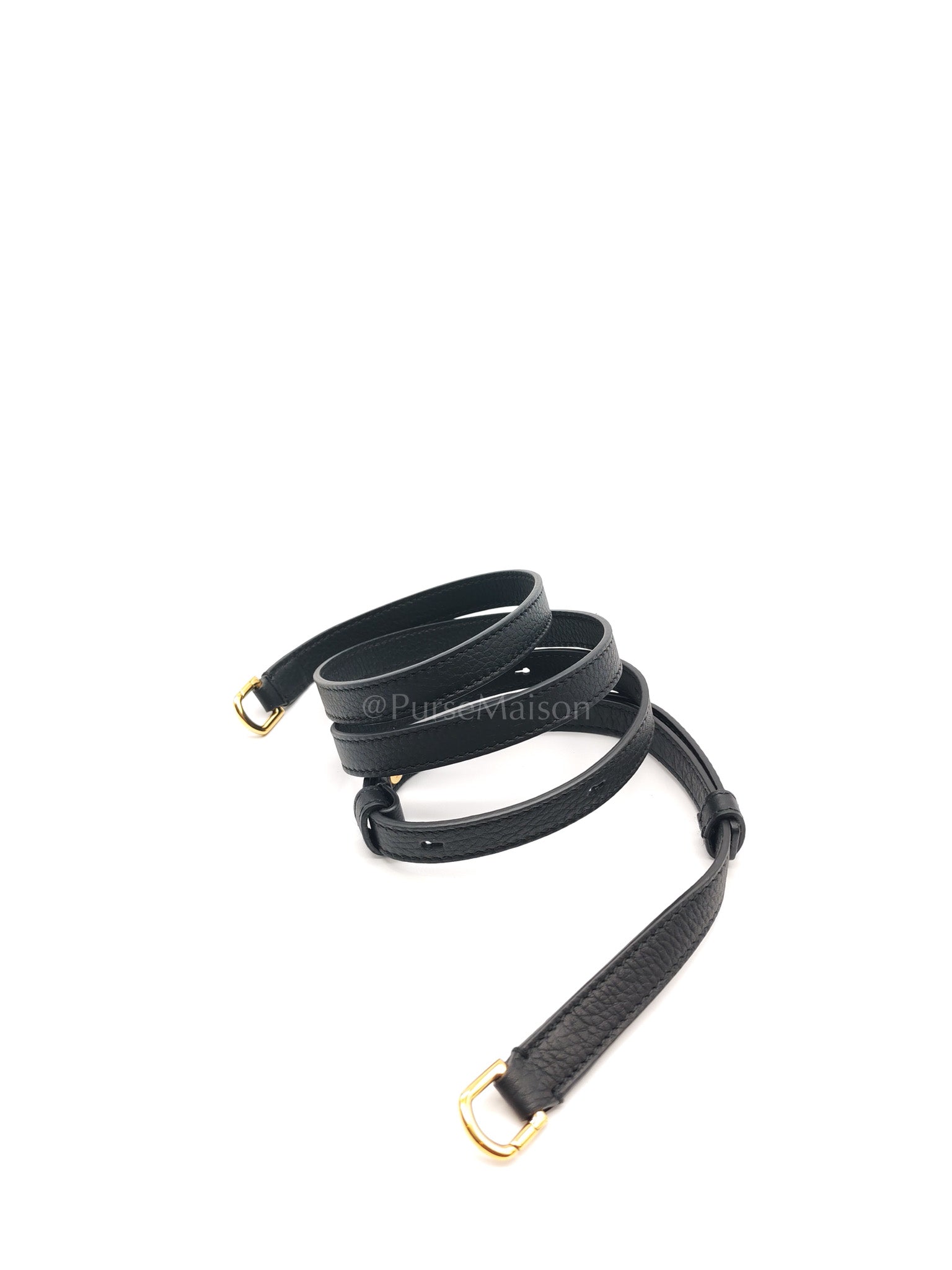 Roulis Mini Noir/Black Ostrich Leather in Gold Hardware Stamp Z(2021) | Purse Maison Luxury Bags Shop