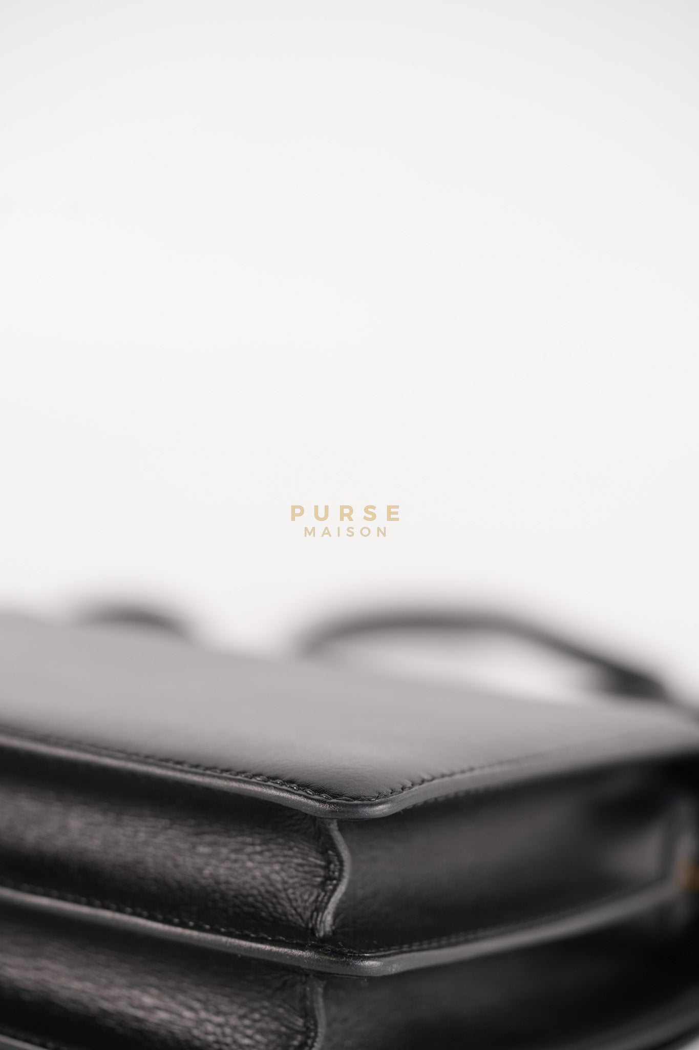Roulis Mini Veau Evergrain Noir in Gold Hardware Stamp B (2023) | Purse Maison Luxury Bags Shop