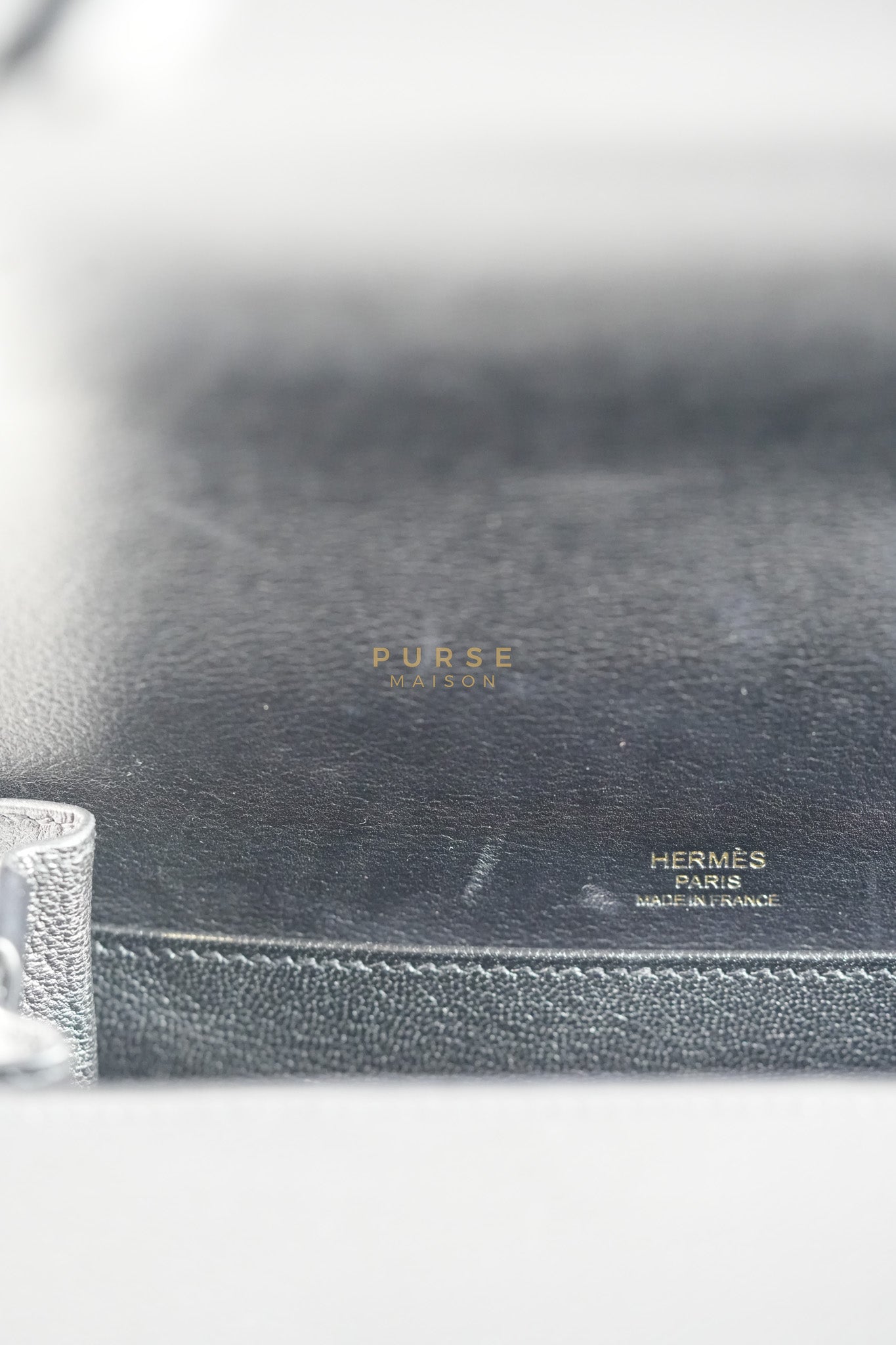 Roulis Mini Veau Evergrain Noir in Gold Hardware Stamp B (2023) | Purse Maison Luxury Bags Shop