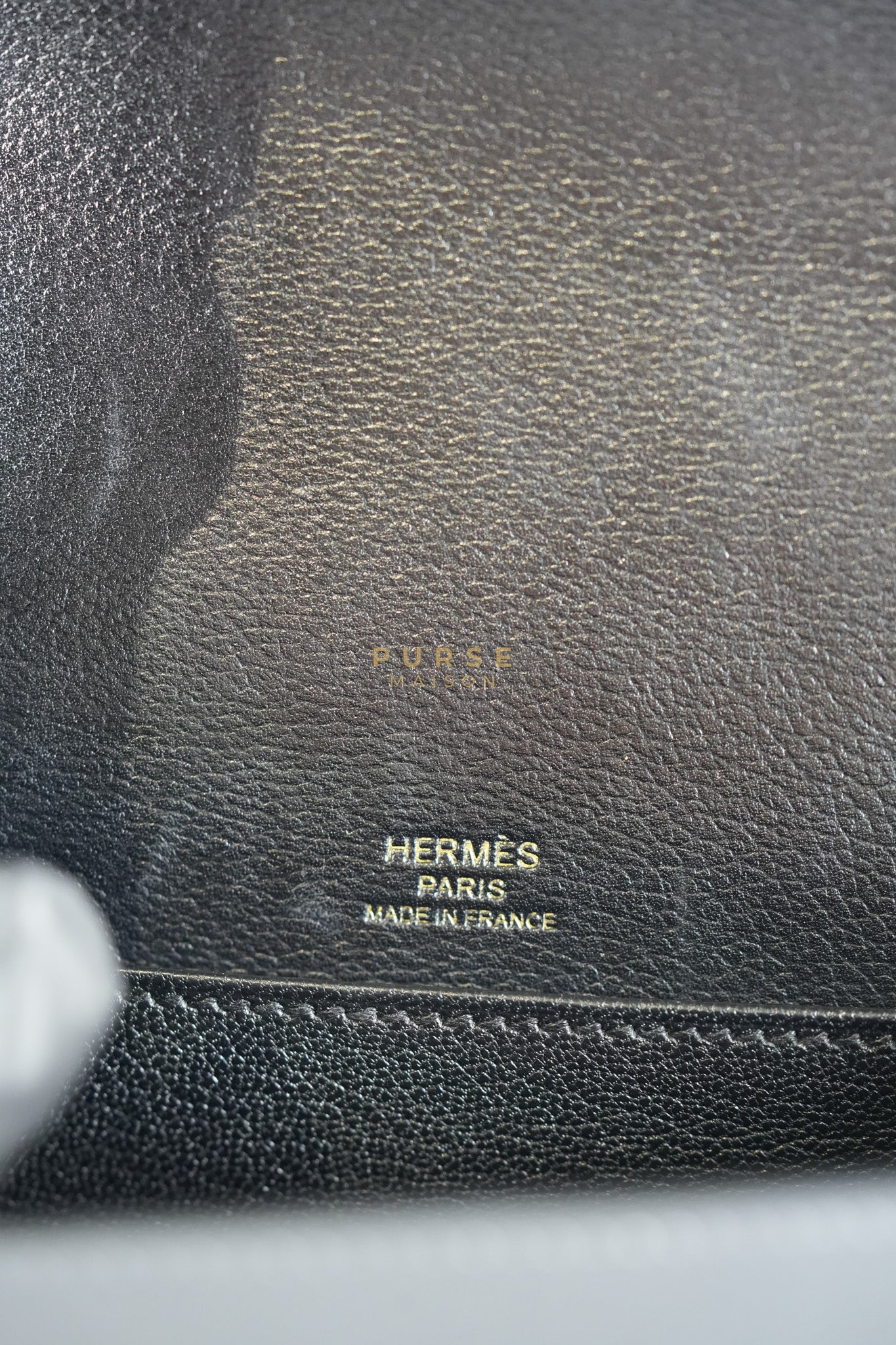 Roulis Mini Veau Evergrain Noir in Gold Hardware Stamp B (2023) | Purse Maison Luxury Bags Shop