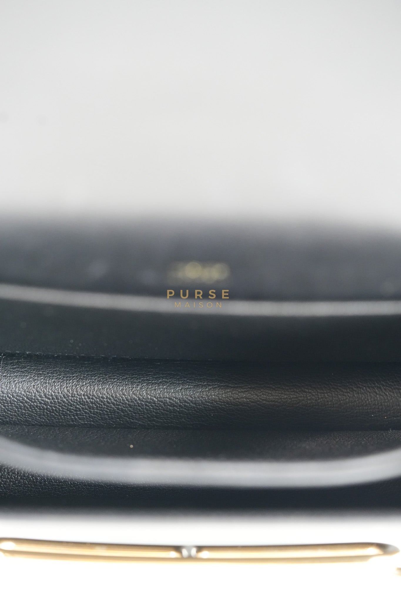 Roulis Mini Veau Evergrain Noir in Gold Hardware Stamp B (2023) | Purse Maison Luxury Bags Shop