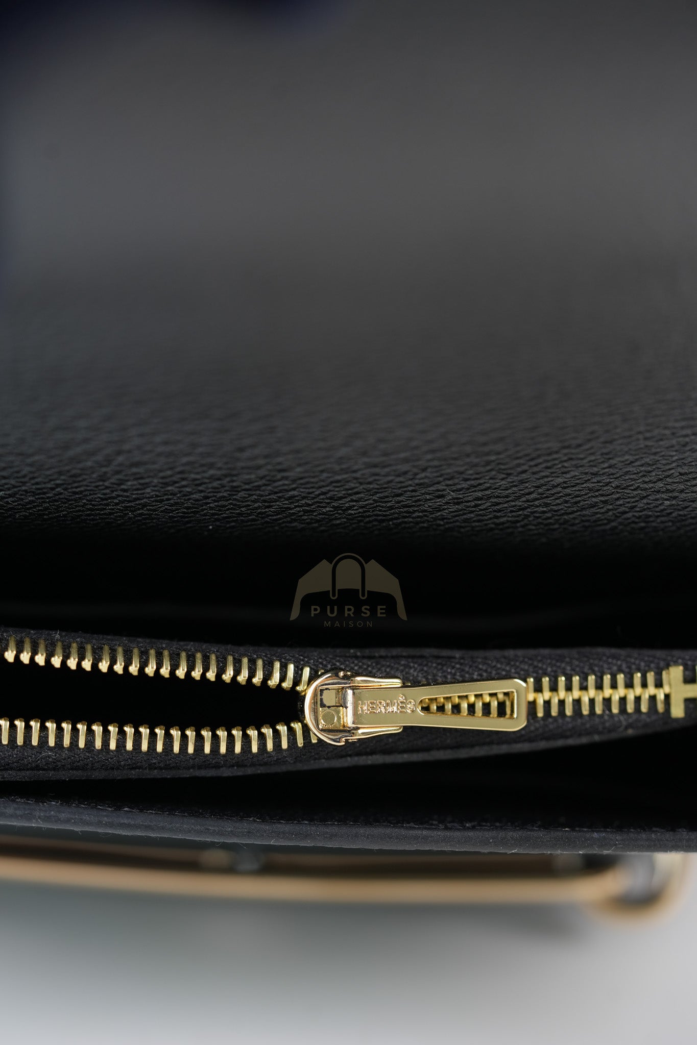 Roulis Slim Black in Chevre Mysore Leather and Gold Hardware Stamp B (2023) | Purse Maison Luxury Bags Shop