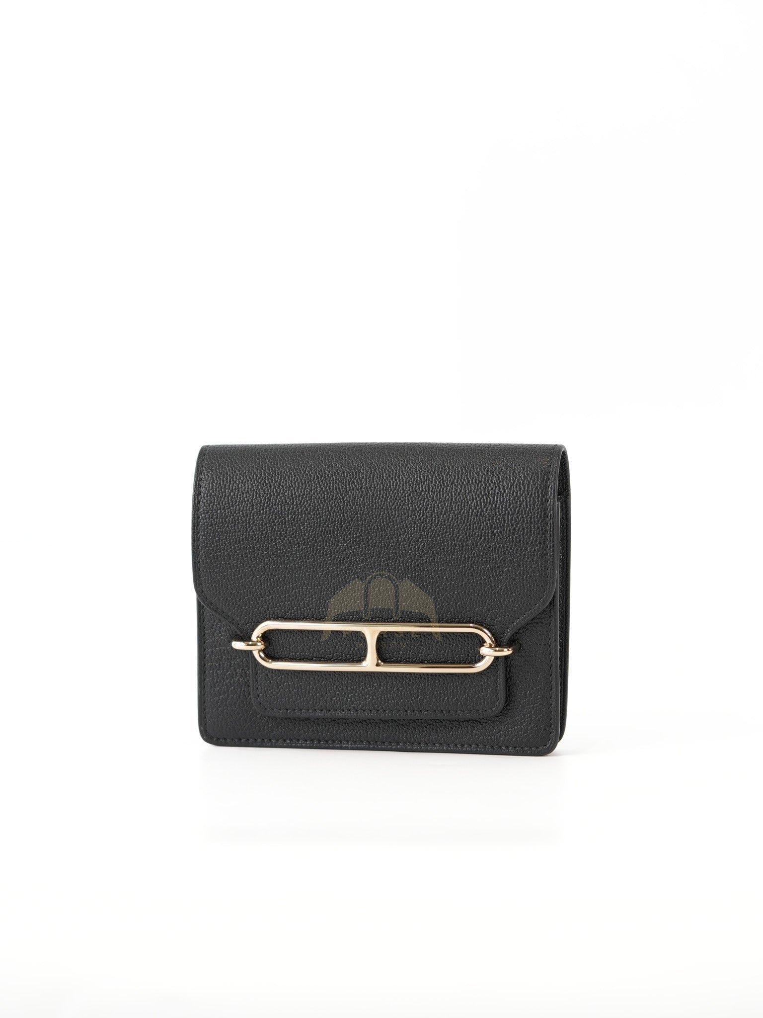 Roulis Slim Black in Chevre Mysore Leather and Gold Hardware Stamp B (2023) | Purse Maison Luxury Bags Shop