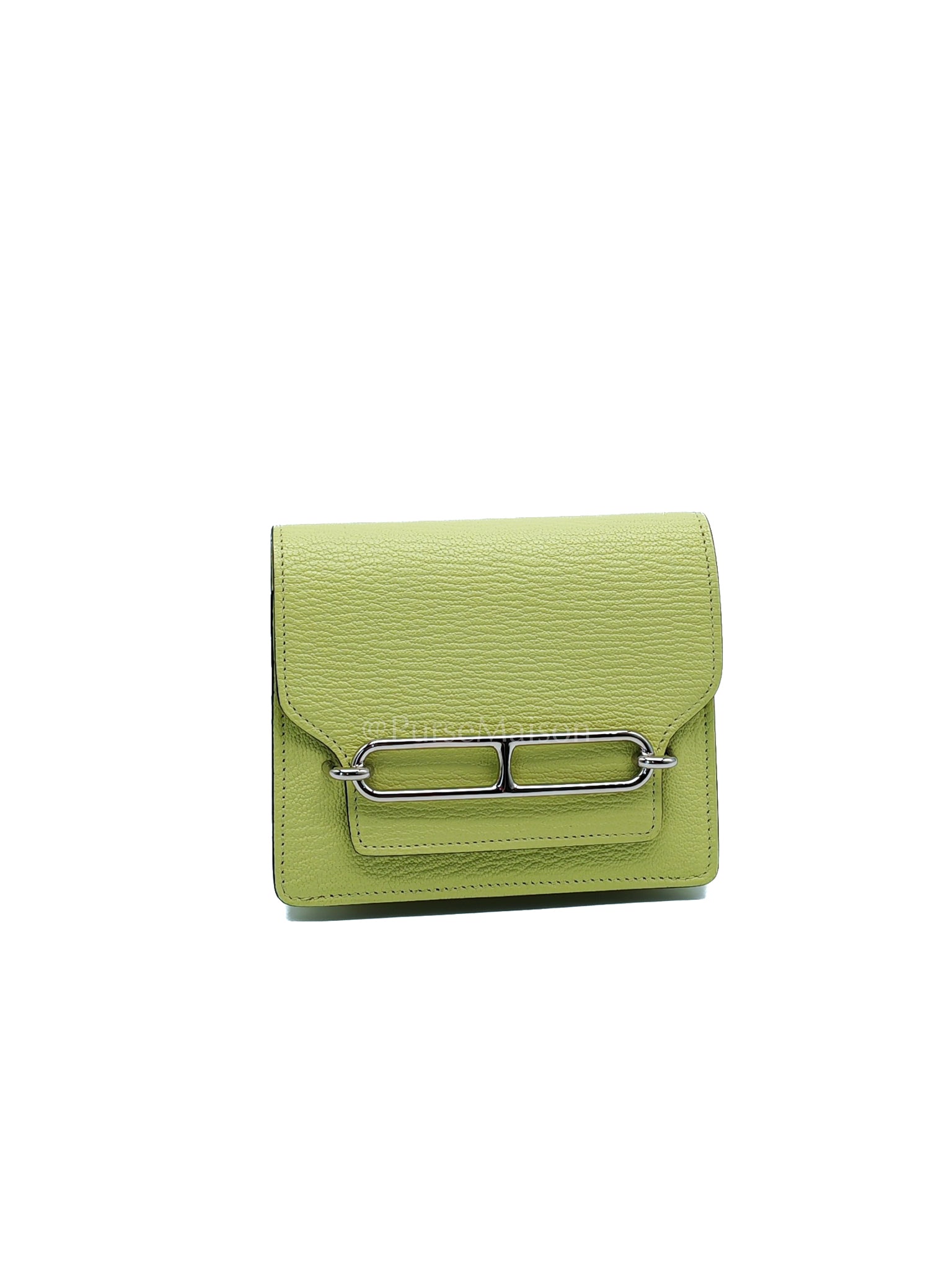 Roulis Slim Wallet in Jaune Bourgeon Chevre Mysore & Palladium Hardware Stamp U(2022) | Purse Maison Luxury Bags Shop