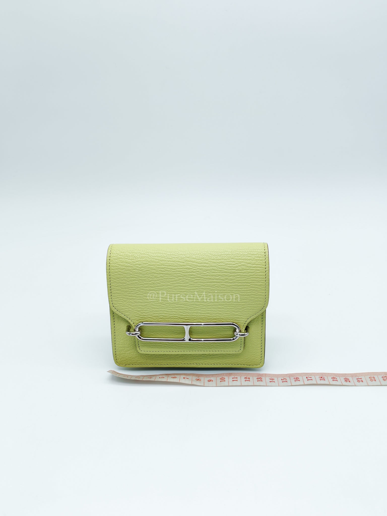 Roulis Slim Wallet in Jaune Bourgeon Chevre Mysore & Palladium Hardware Stamp U(2022) | Purse Maison Luxury Bags Shop