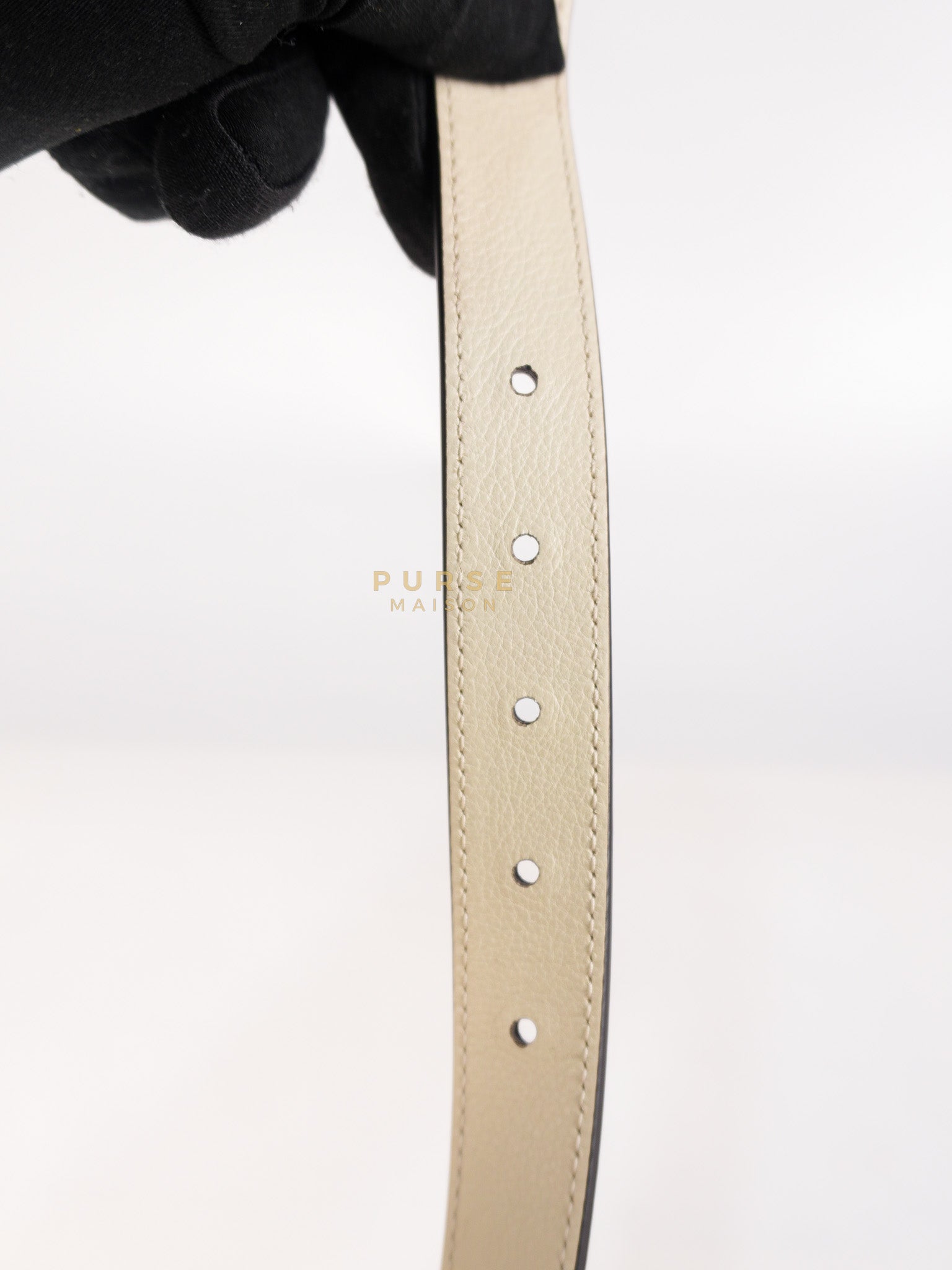 Roxy Blondie Chain Shoulder Flap Bag in Mystic White Calfskin Leather & Gold Hardware | Purse Maison Luxury Bags Shop